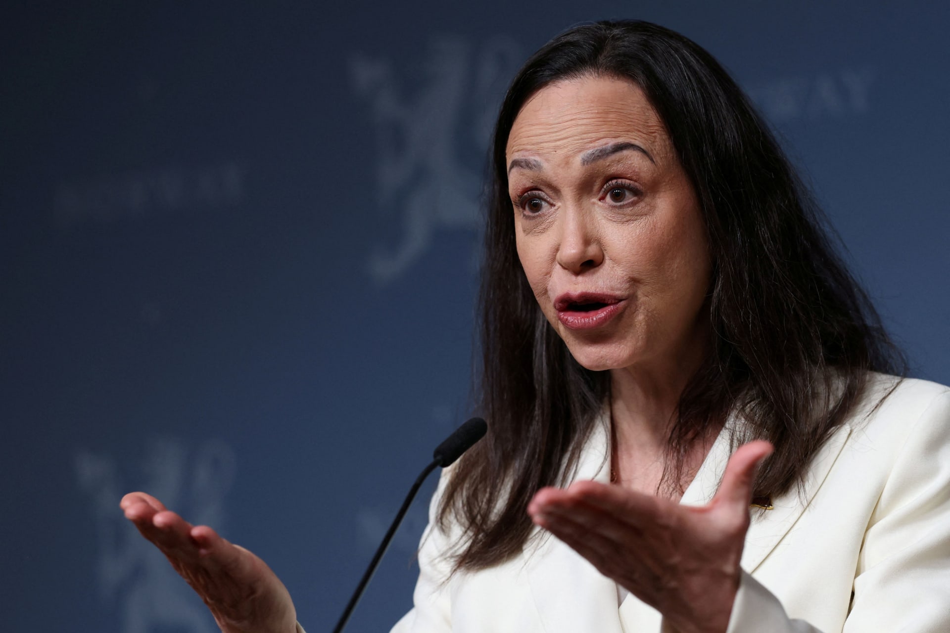 Photo of Venezuelan opposition leader and Nobel Peace Prize laureate Maria Corina Machado