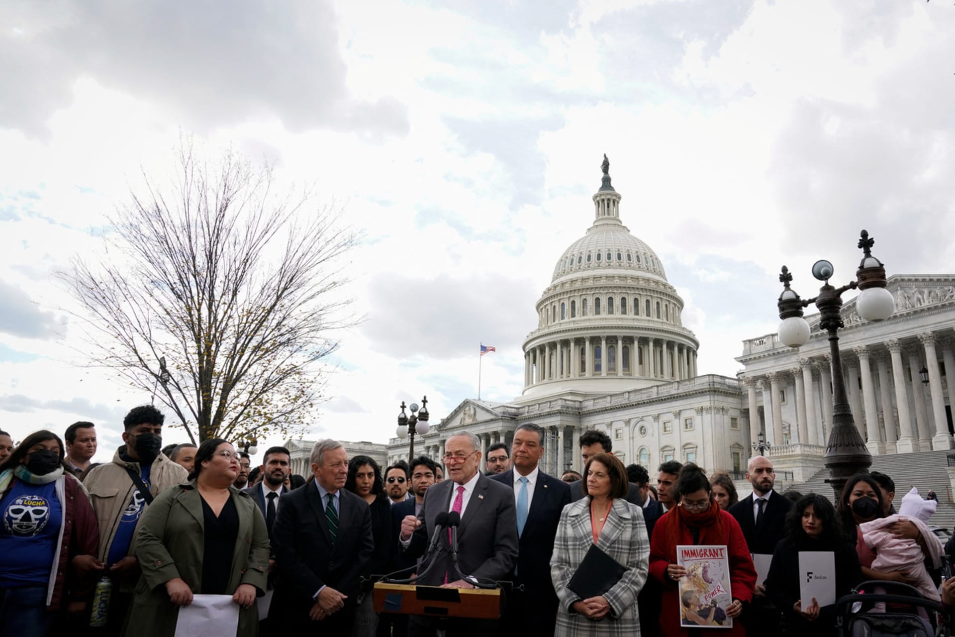 <p>U.S. Democratic senators hold a news conference “to call on Republicans in Congress to work with Democrats before the end of the year to pass permanent protections for immigrant youth” in Washington.</p>
