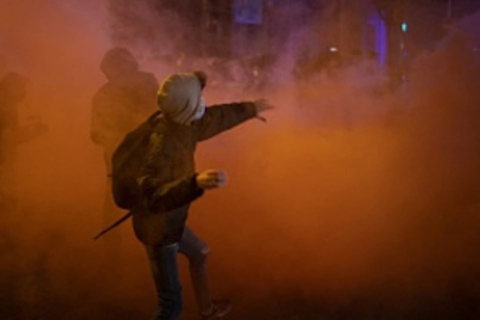 Man surrounded by smoke