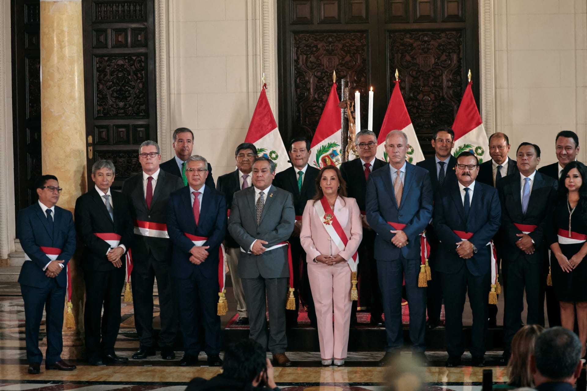Photo of Peruvian President Dina Boluarte with her ministers