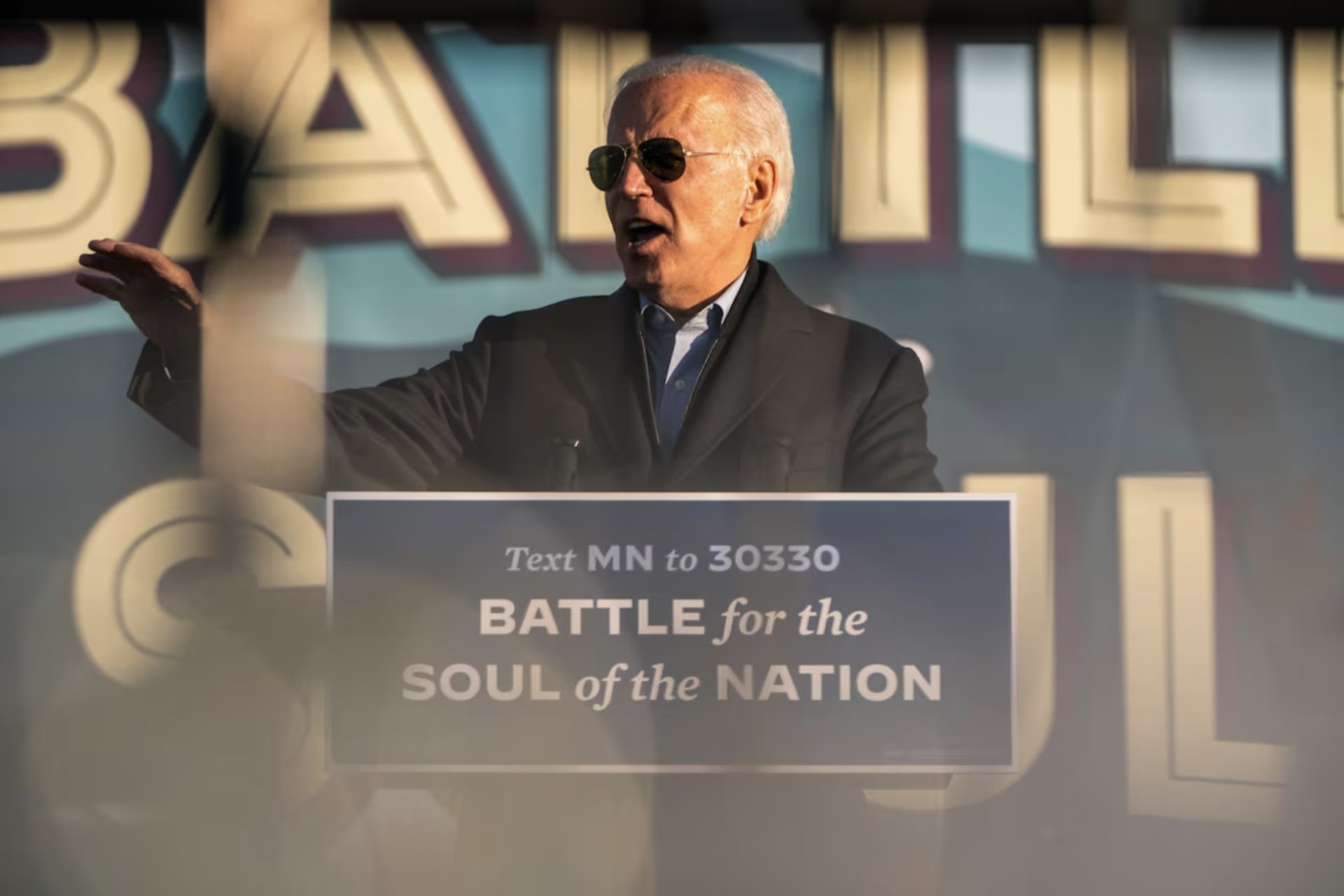 <p>Then-candidate Joe Biden delivers remarks at a campaign rally in St. Paul, Minn., on Oct. 30, 2020.</p>
