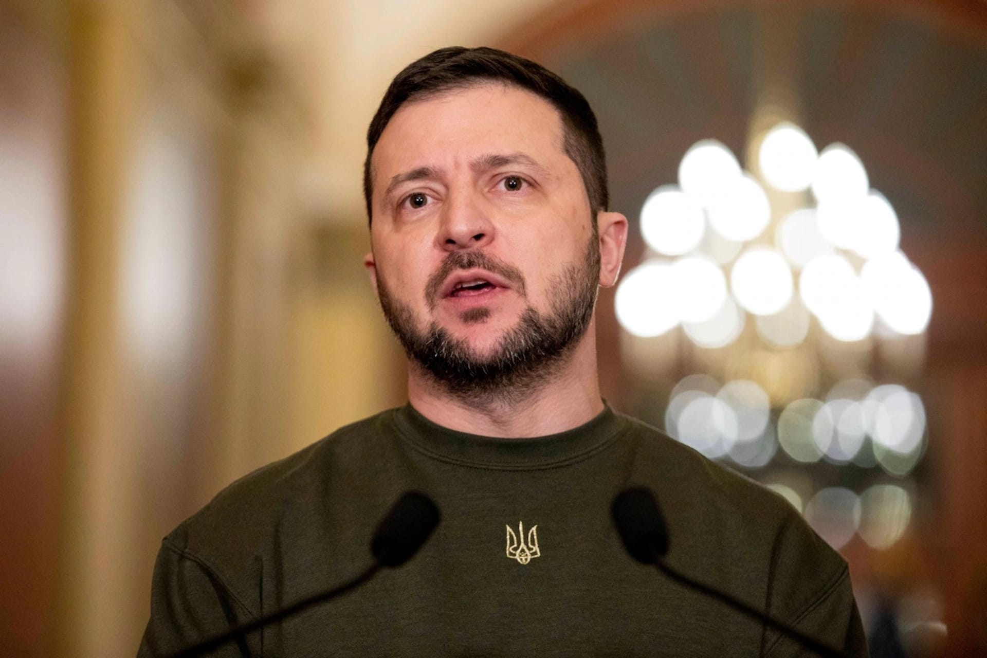 <p>Ukrainian President Volodymyr Zelensky speaks at the U.S. Capitol in Washington on Dec. 21, 2022. </p>

