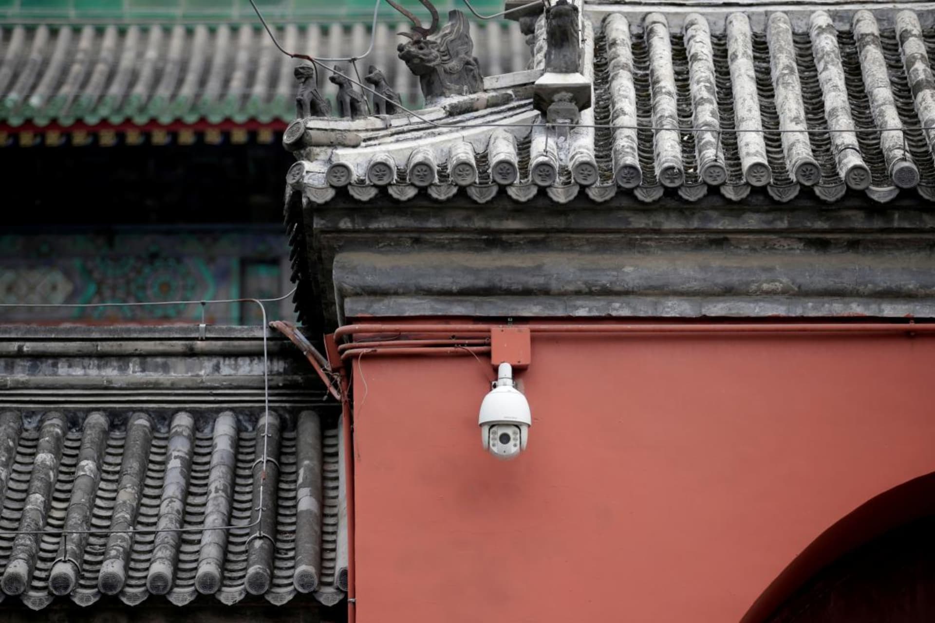 <p>A surveillance camera in Beijing, China, June 2019</p>
