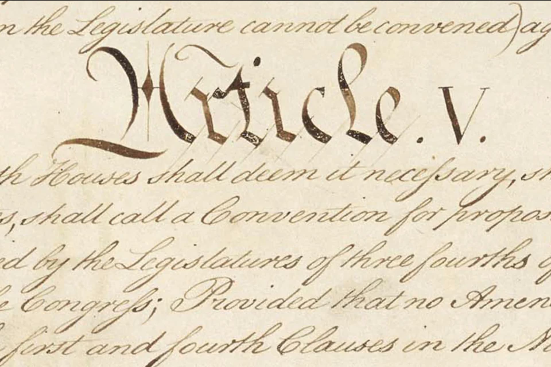 <p>A portion of the U.S. Constitution. (National Archives via AP) (AP)</p>
