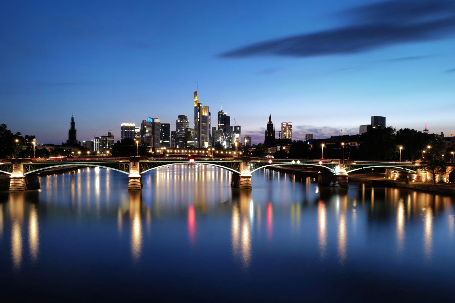 <p>A view shows the skyline of Frankfurt.</p>