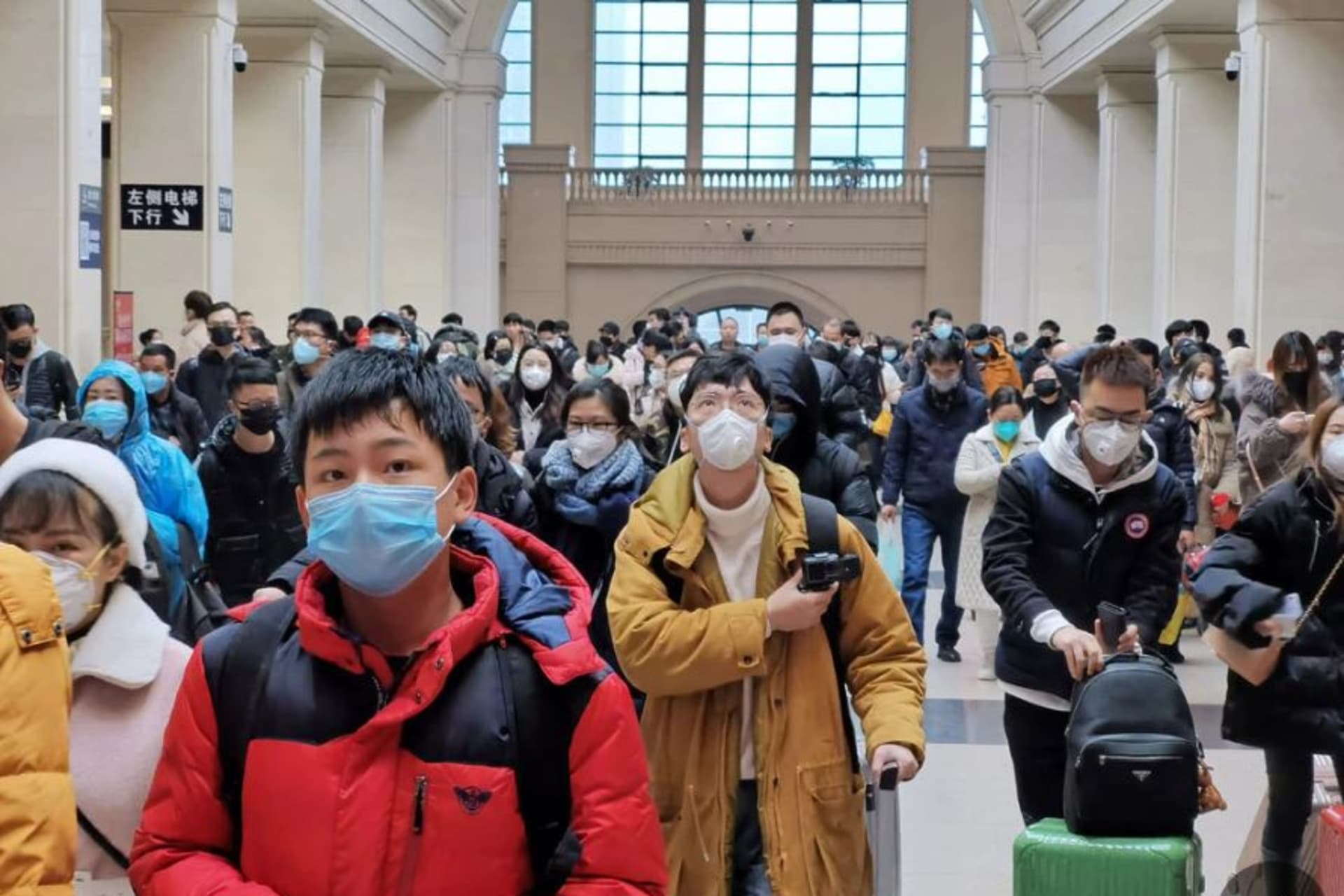 <p>Face masks were ubiquitous at the Hankou railway station in Wuhan, China, which is at the center of a coronavirus outbreak that has killed at least 17 people.</p>