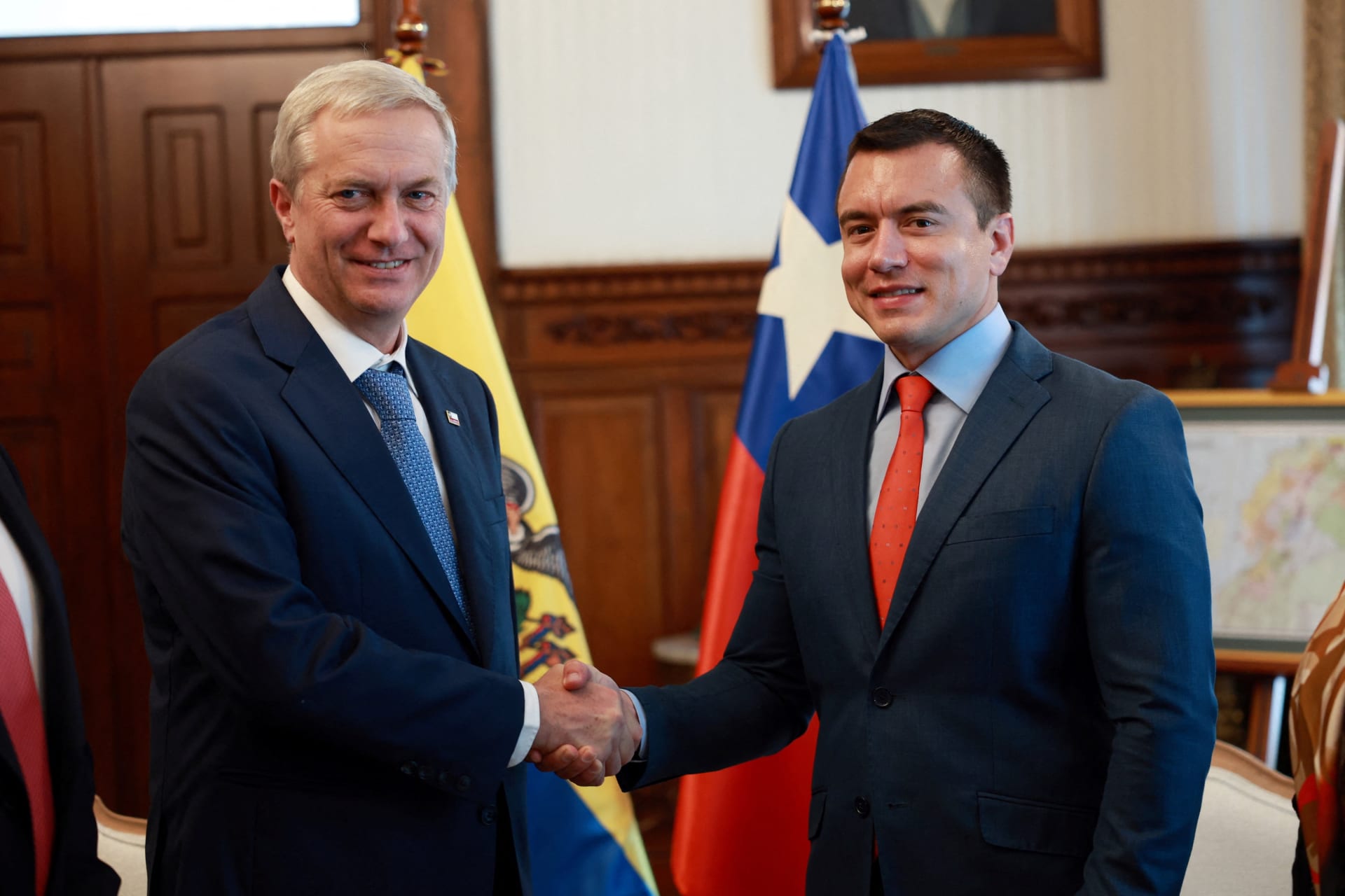 Photo of Ecuador's President Daniel Noboa with Chilean President-Elect Jose Antonio Kast