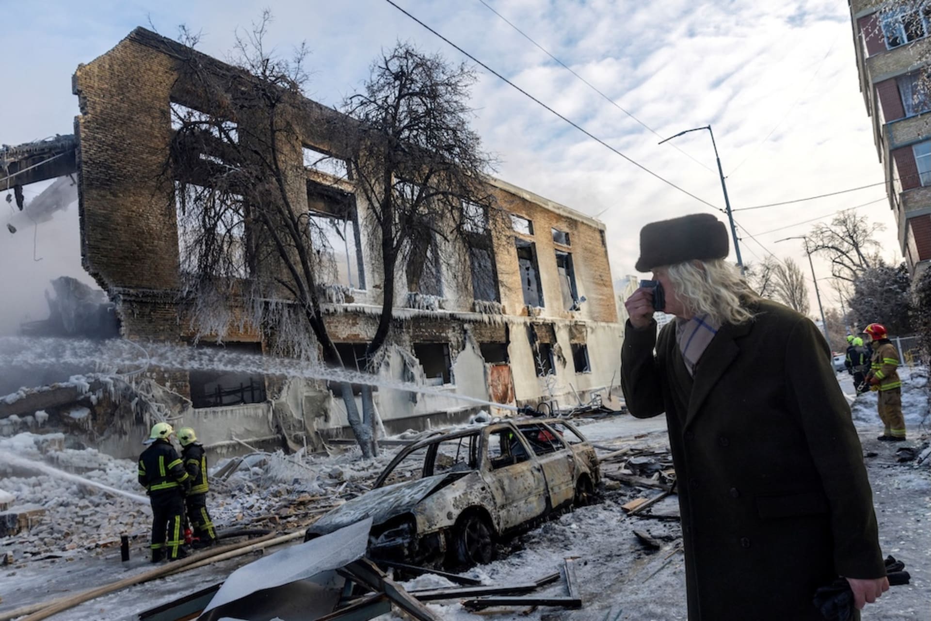 <p>A man walks past a building that was hit by a Russian drone, amid Russia’s attack on Ukraine, in Kyiv, Ukraine January 12, 2026.</p>
