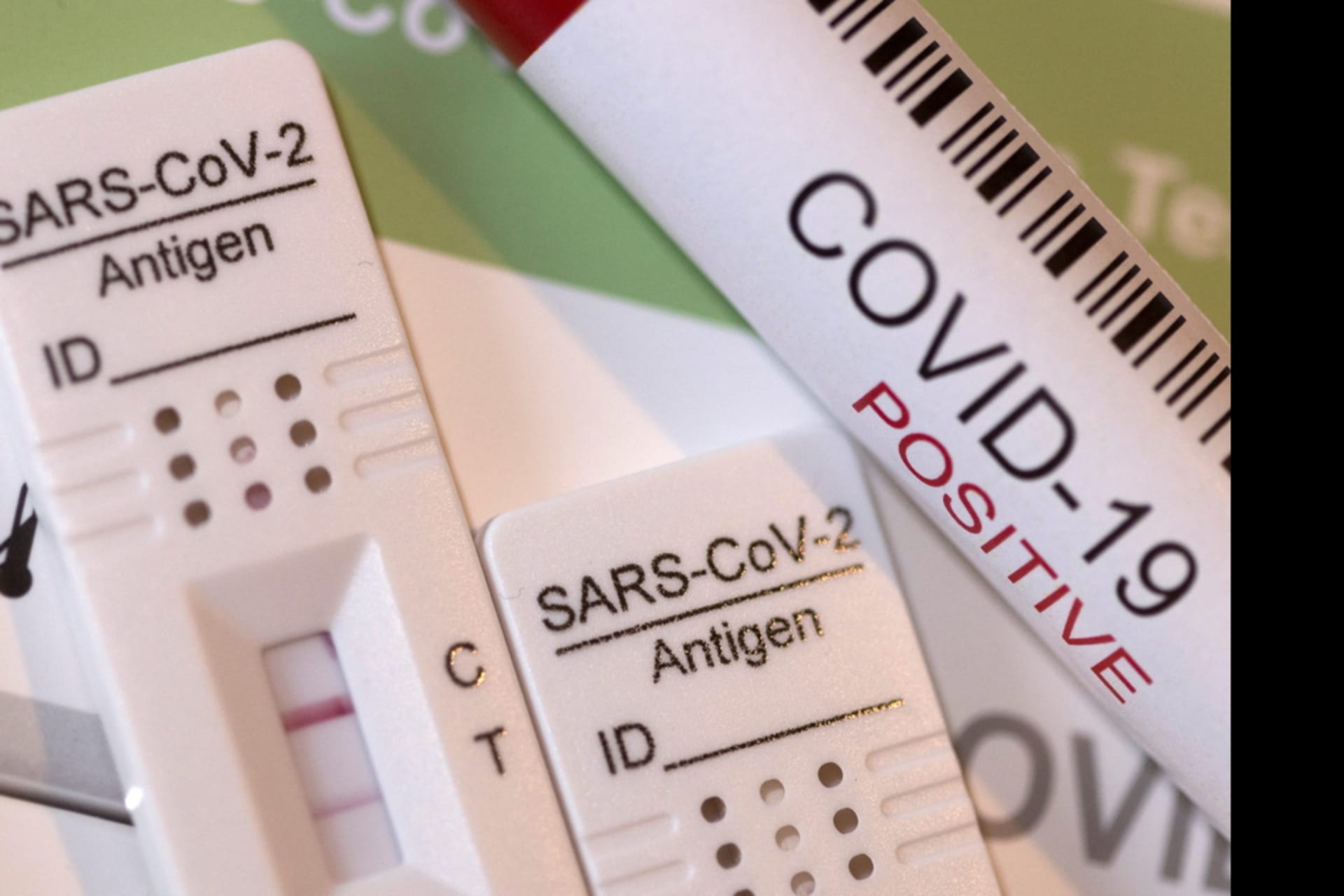 <p>Rapid SARS-CoV-2 antigen test kits are seen in this illustration</p>