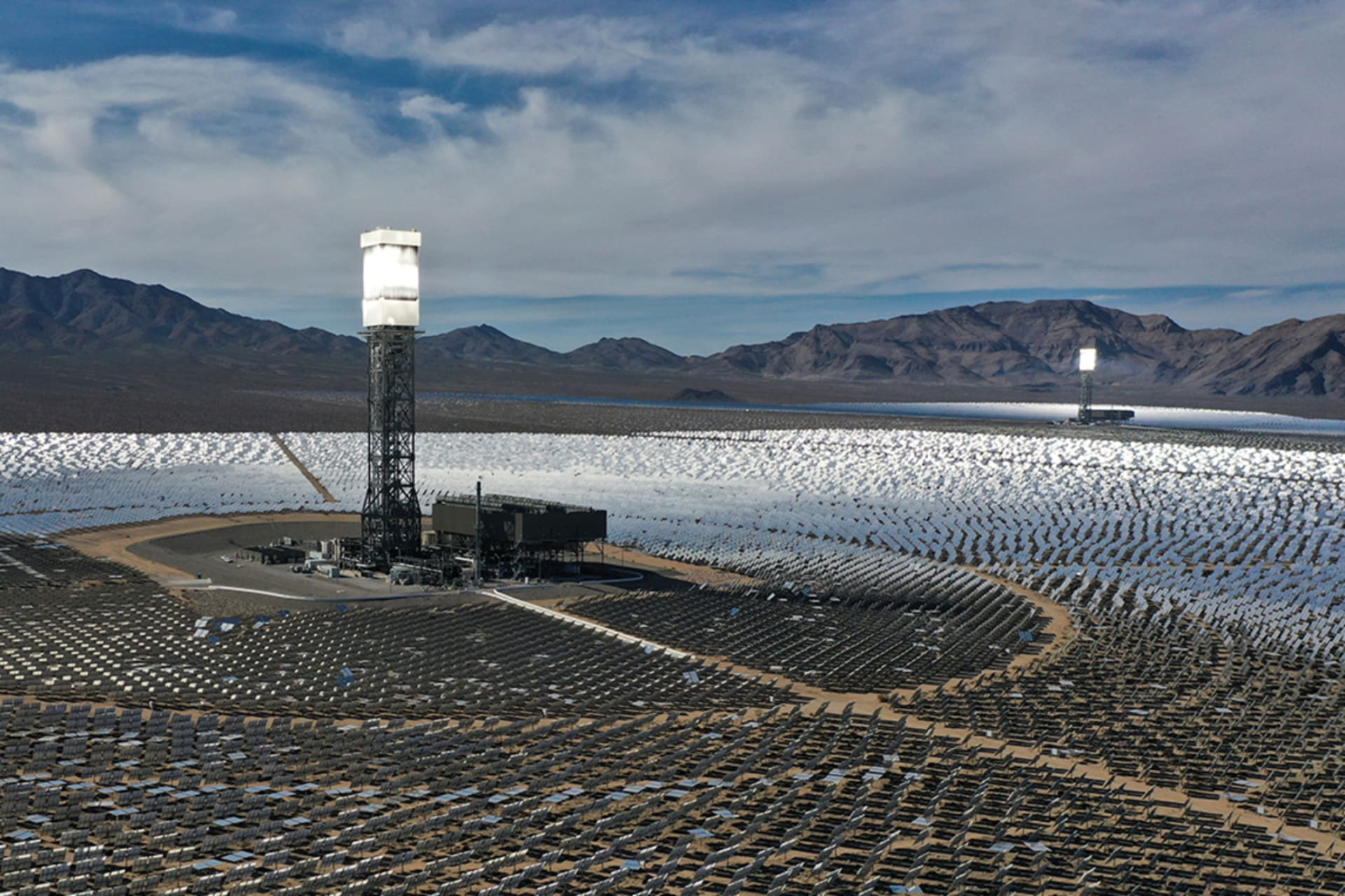 solar tower glows