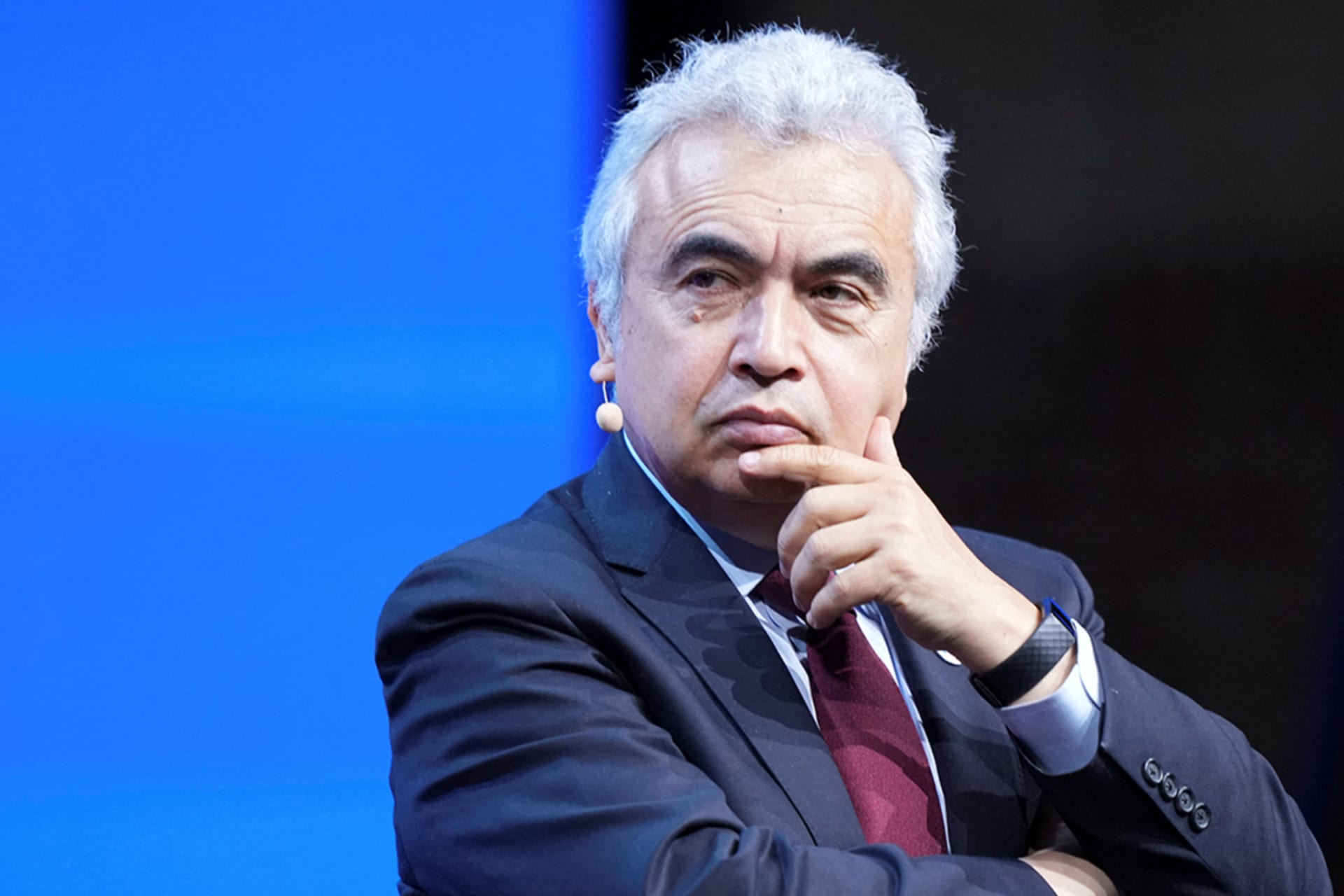 Fatih Birol touches chin