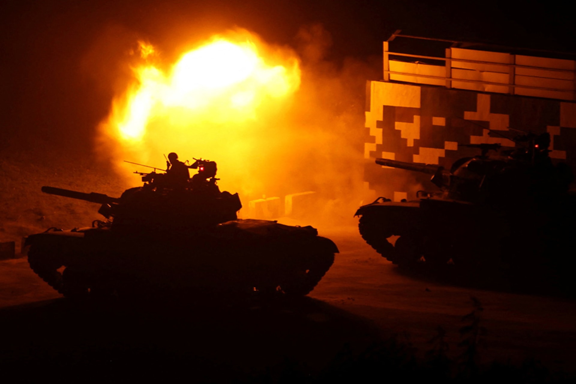Taiwan tank military training exercise