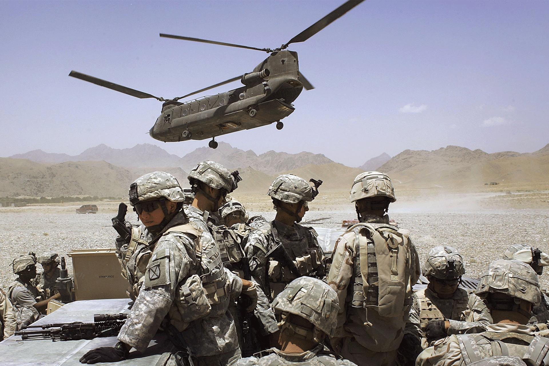 American soldiers in Afghanistan during a military operation