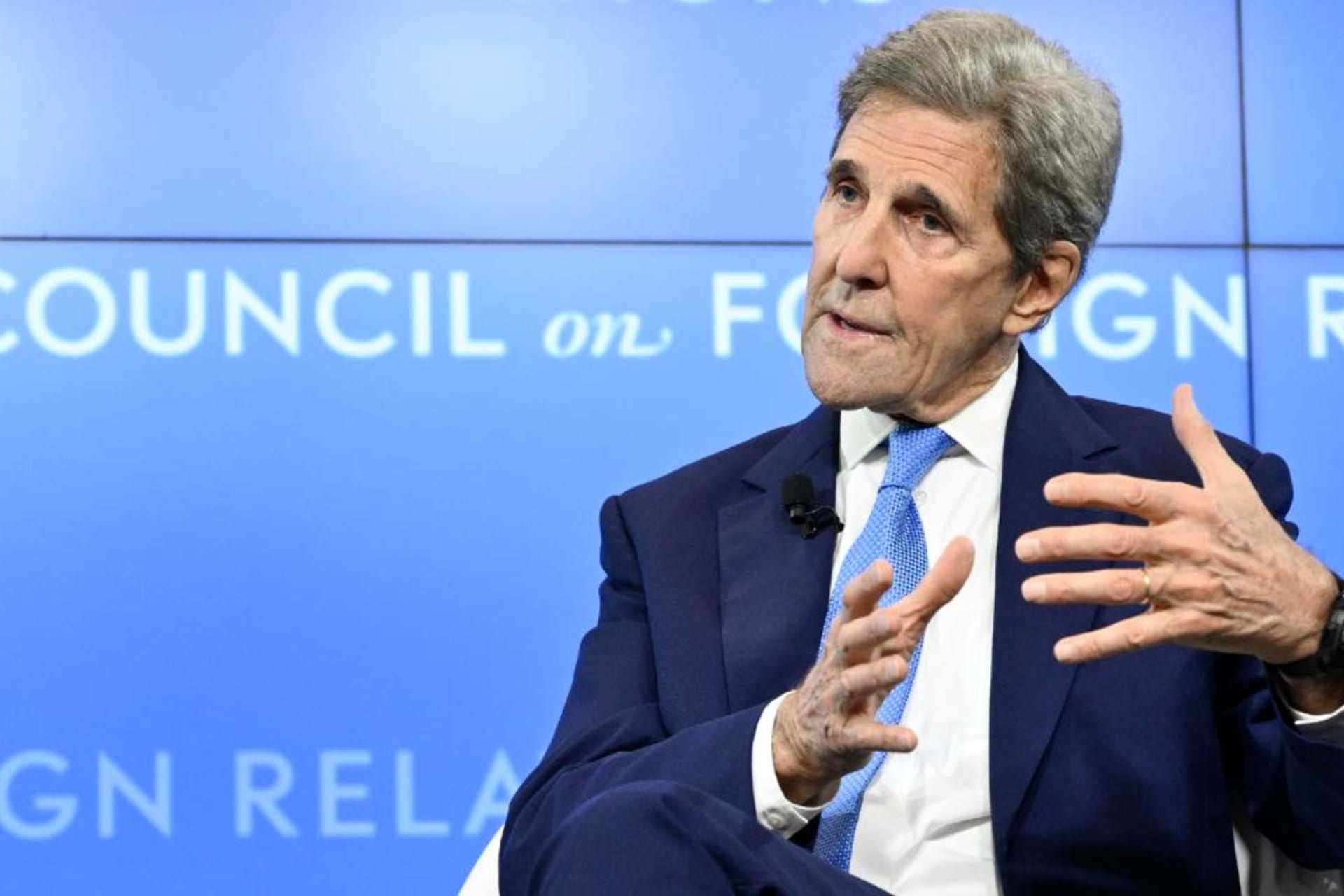 John Kerry speaking at the Council on Foreign Relations in 2022