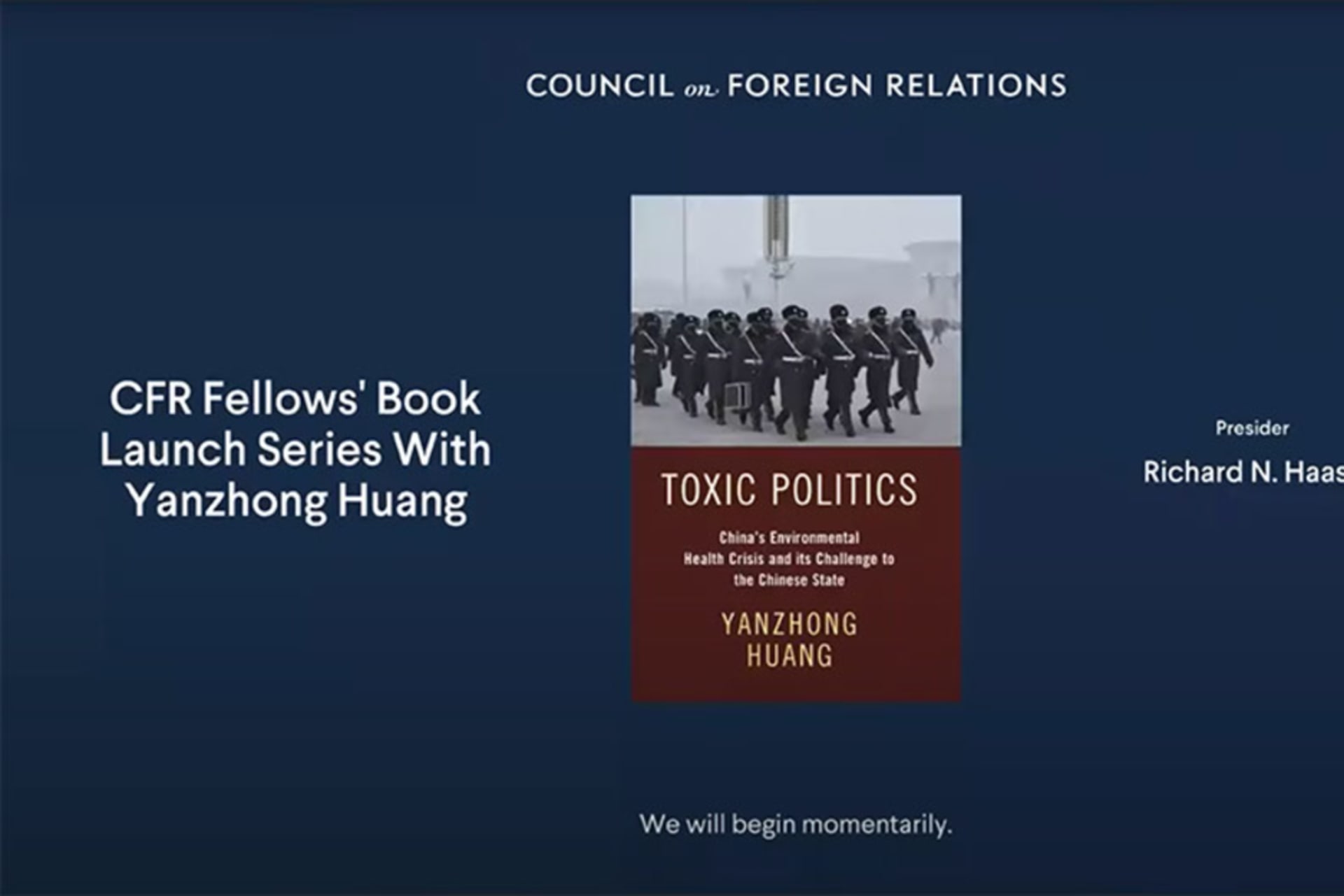 CFR Fellows' Book Launch Series Guest Event With Yanzhong Huang
