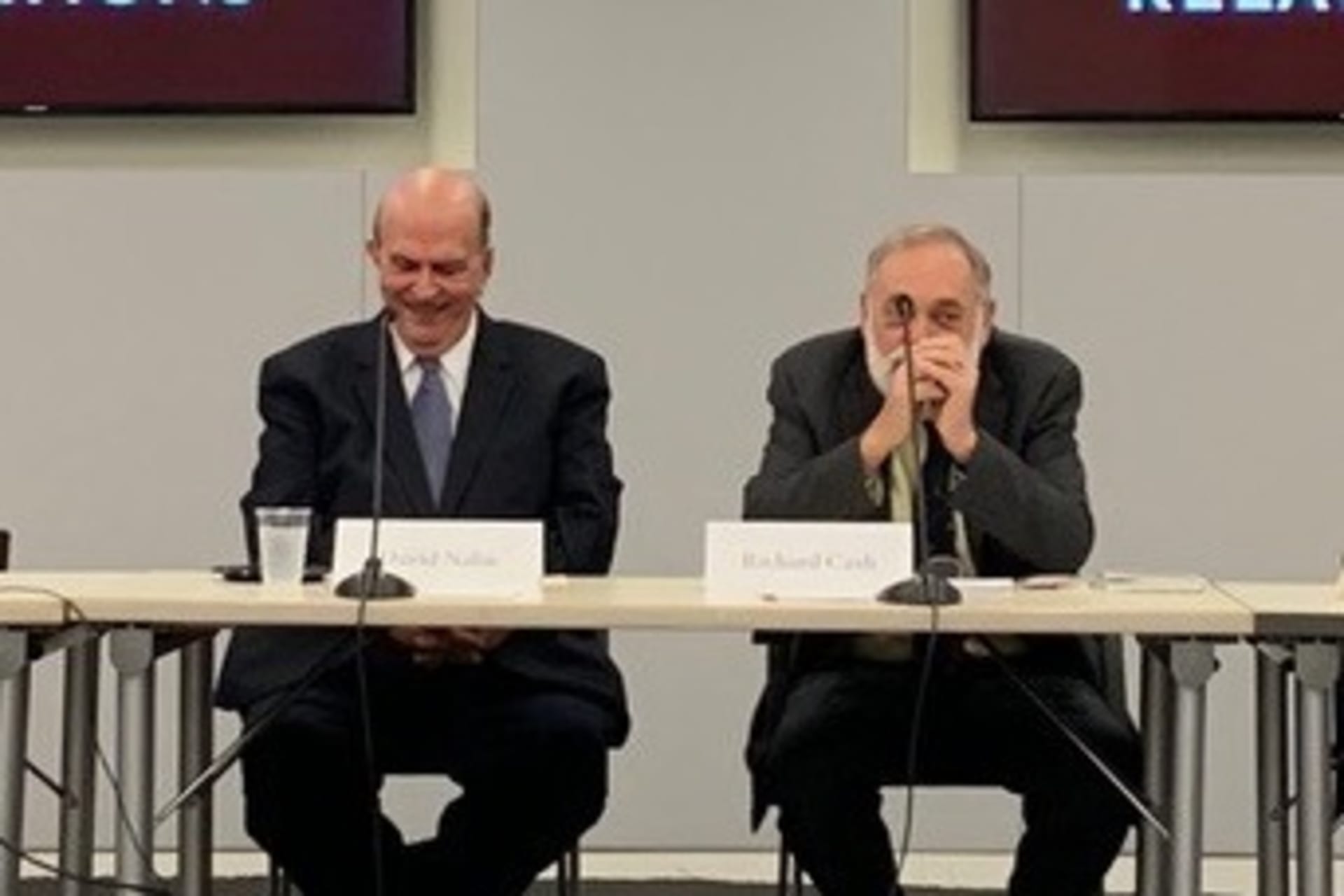 <p>Dr. David Nalin (right) and Dr. Richard Cash (left)</p>
