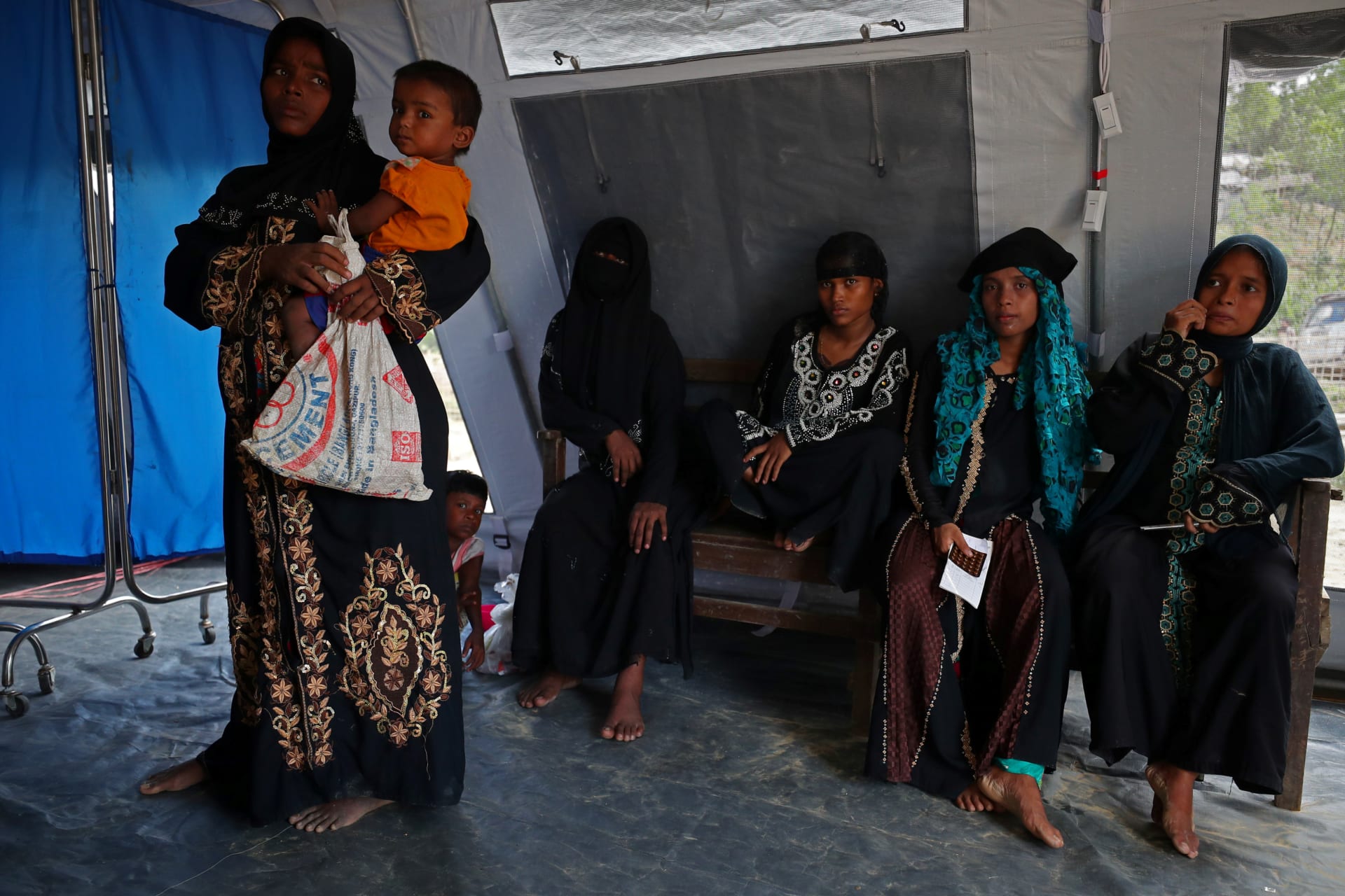 <p>Rohingya refugees at a women’s clinic in Balukhali refugee camp near Cox’s Bazar, Bangladesh. October 23, 2017. </p>