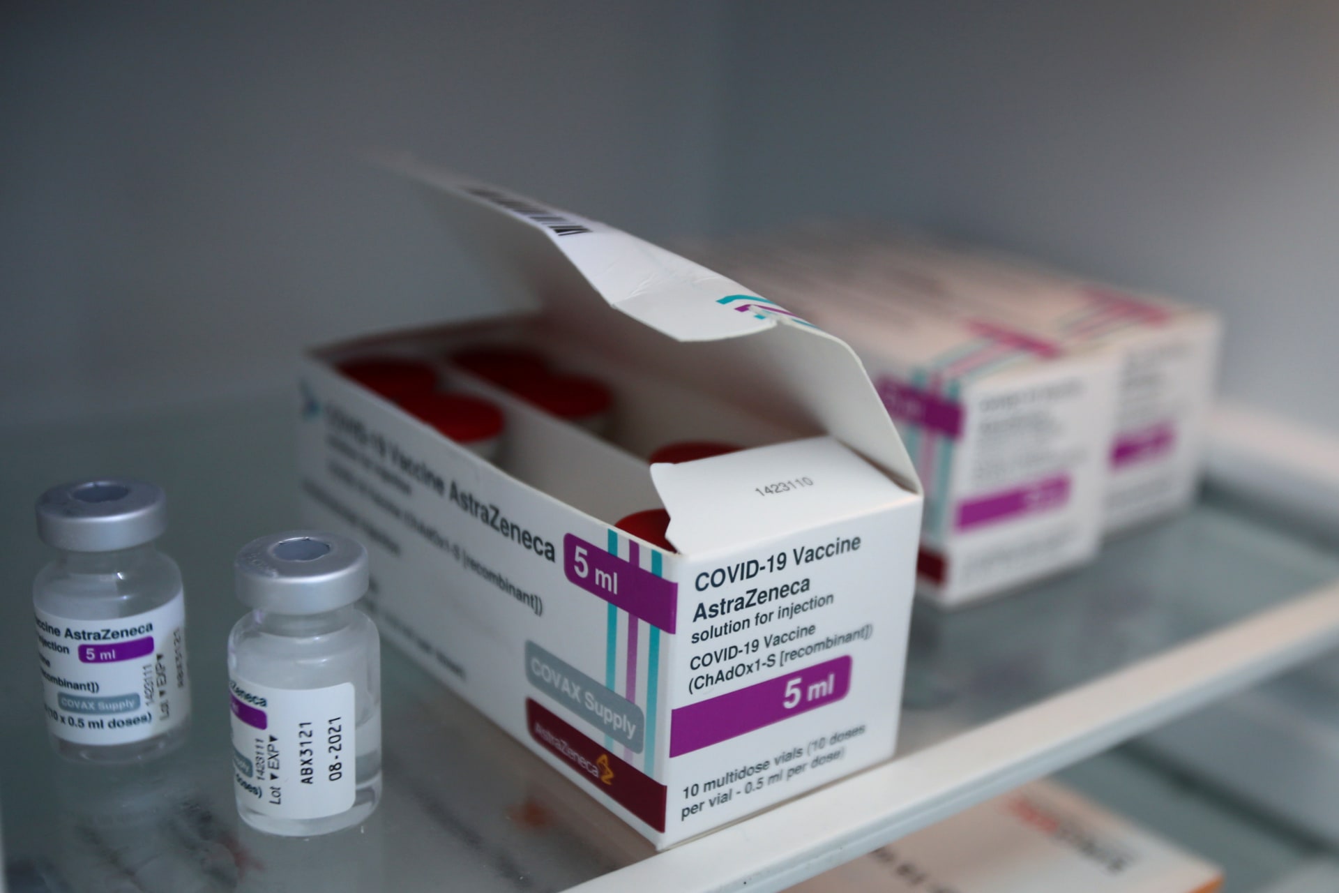 Boxes of AstraZeneca's COVID-19 vaccine