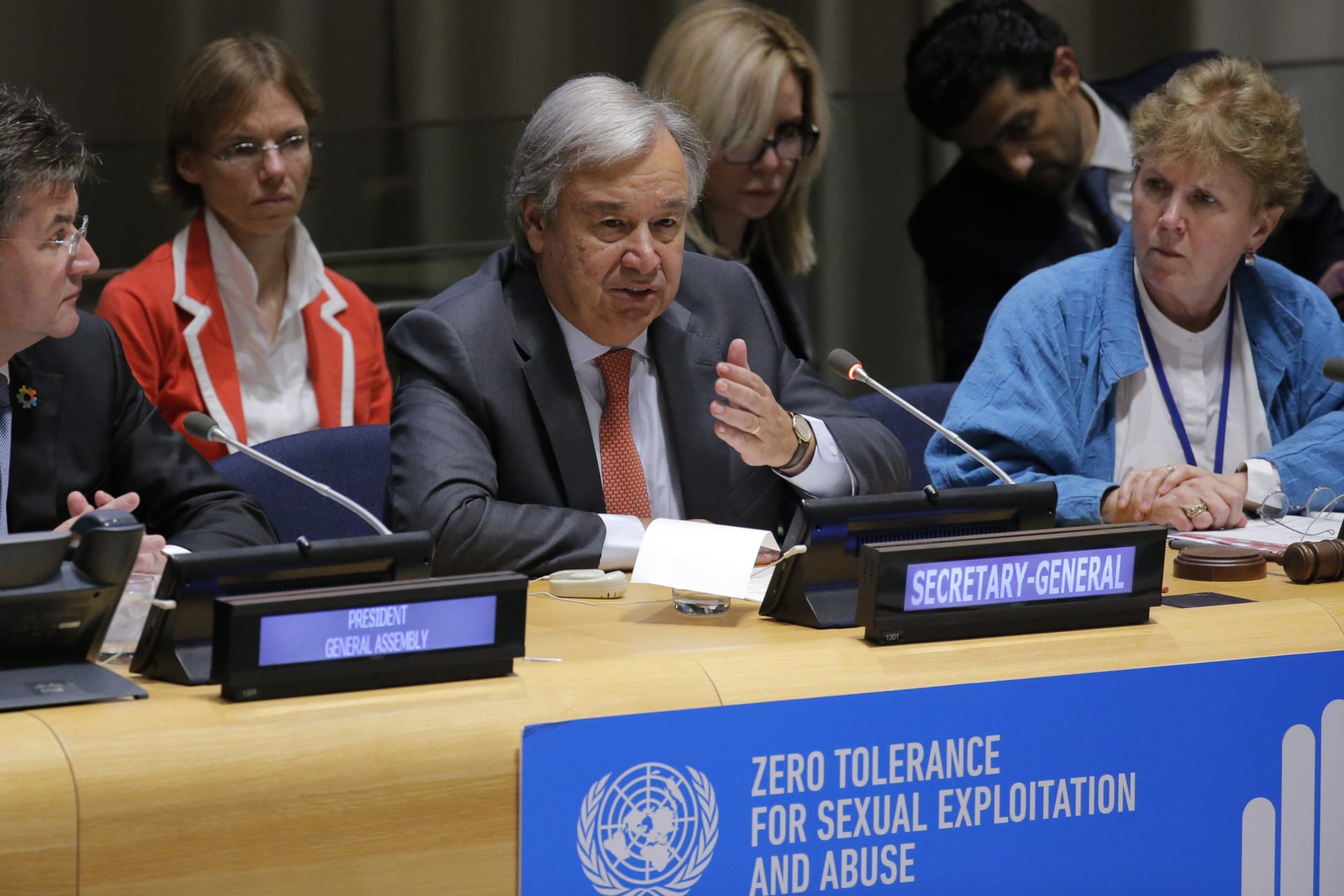 <p>UN Secretary-General Antonio Guterres speaks during a high-level meeting on the prevention of sexual exploitation and abuse, before the 72nd UN General Assembly in New York, United States. September 18, 2017.</p>
