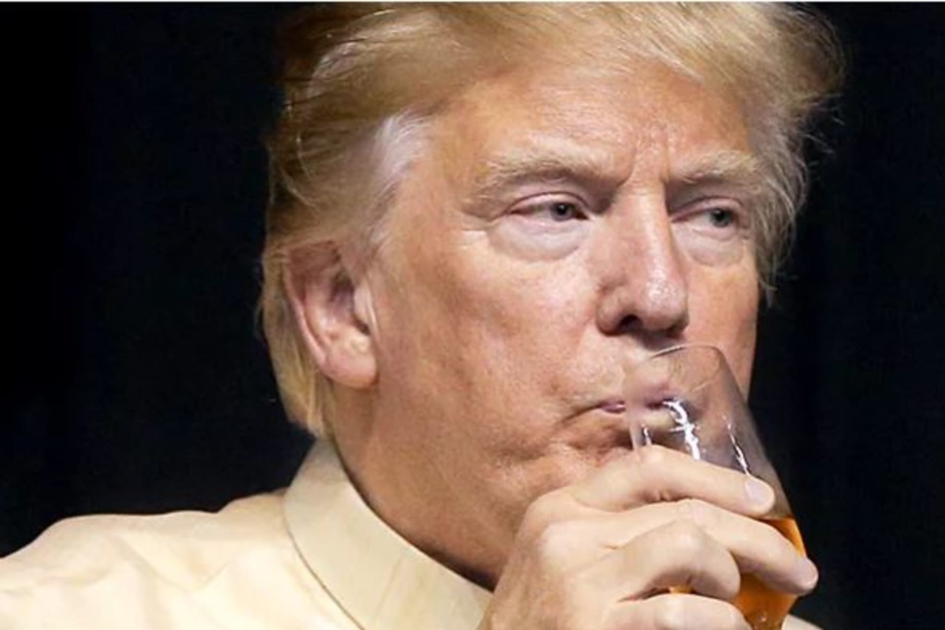 <p>Donald Trump drinks during a special gala celebration dinner for the Association of Southeast Asian Nations.</p>

