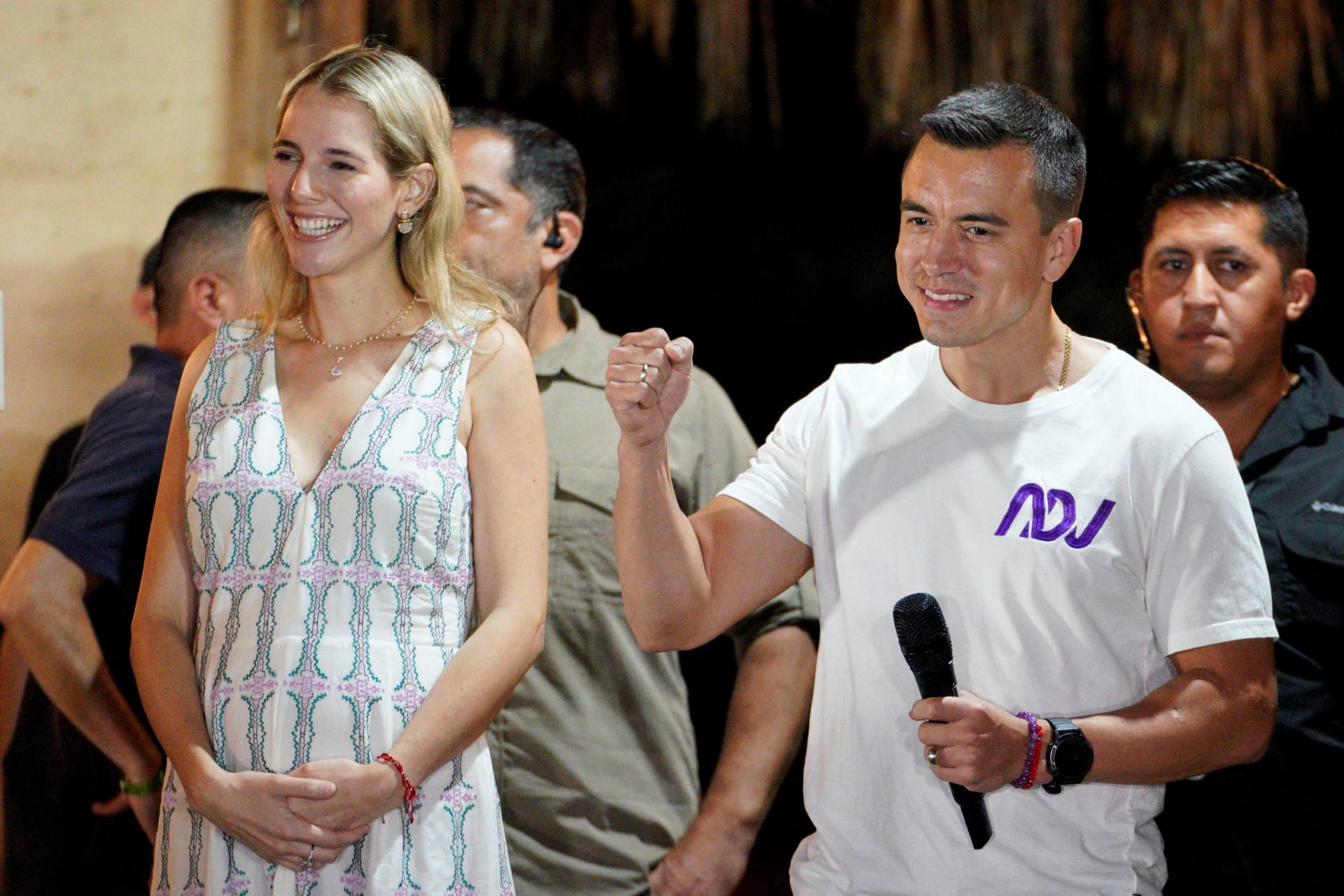 Photo of President-Elect Daniel Noboa and his wife Lavinia Valbonesi