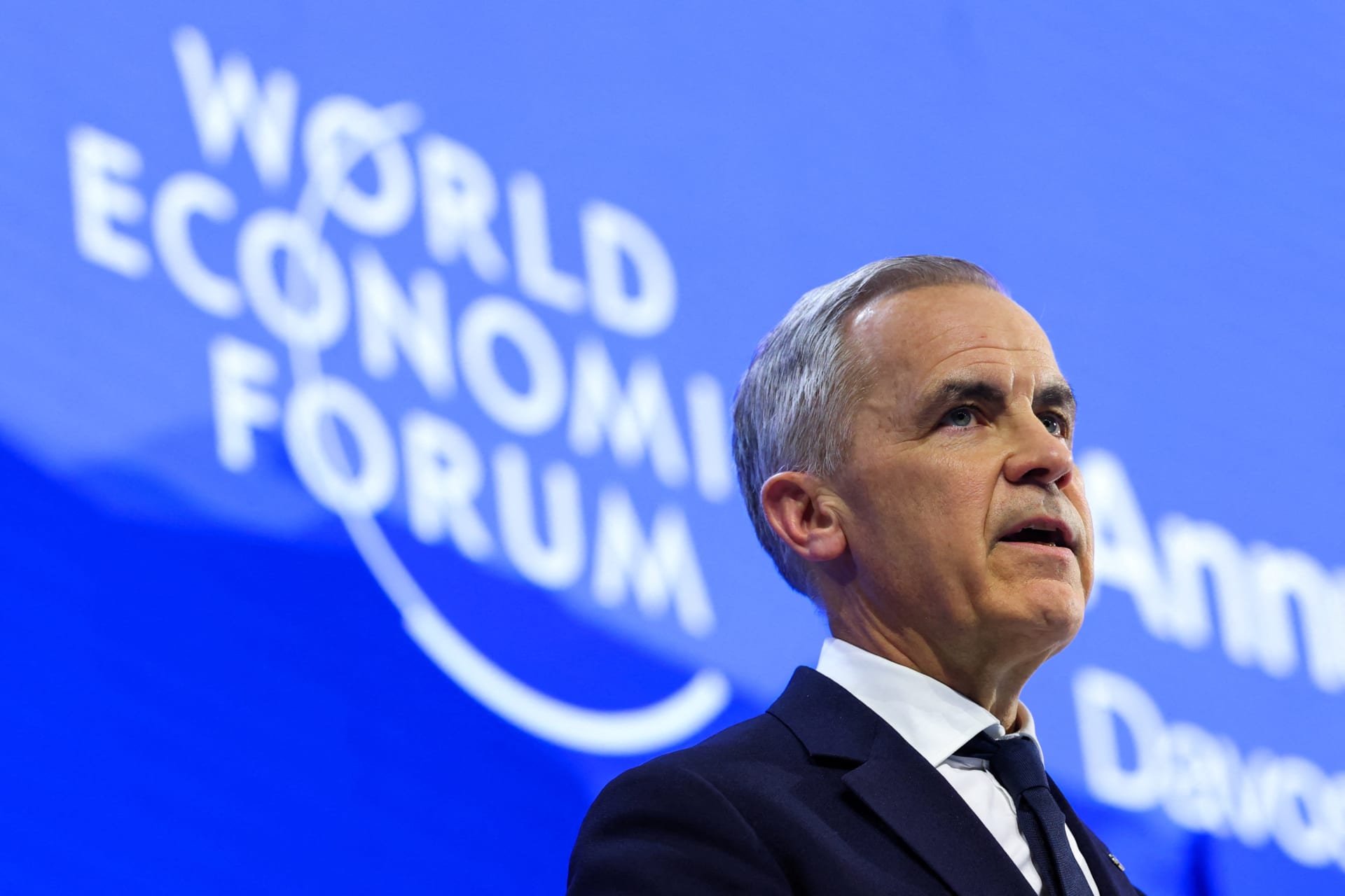 Canada's Prime Minister Mark Carney speaks during the 56th annual World Economic Forum meeting in Davos, Switzerland, January 20, 2026.