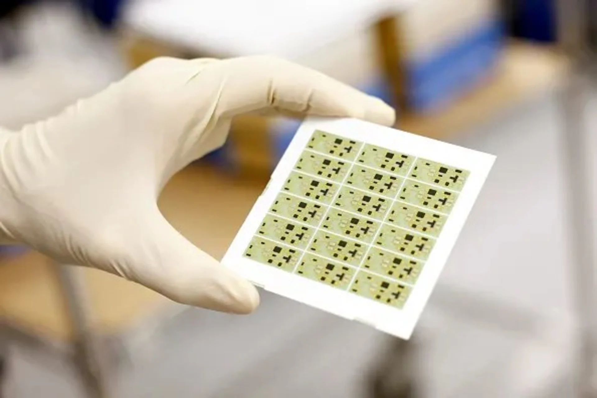<p>A printed circuit board is displayed at Remtec in Canton, Massachusetts.</p>
