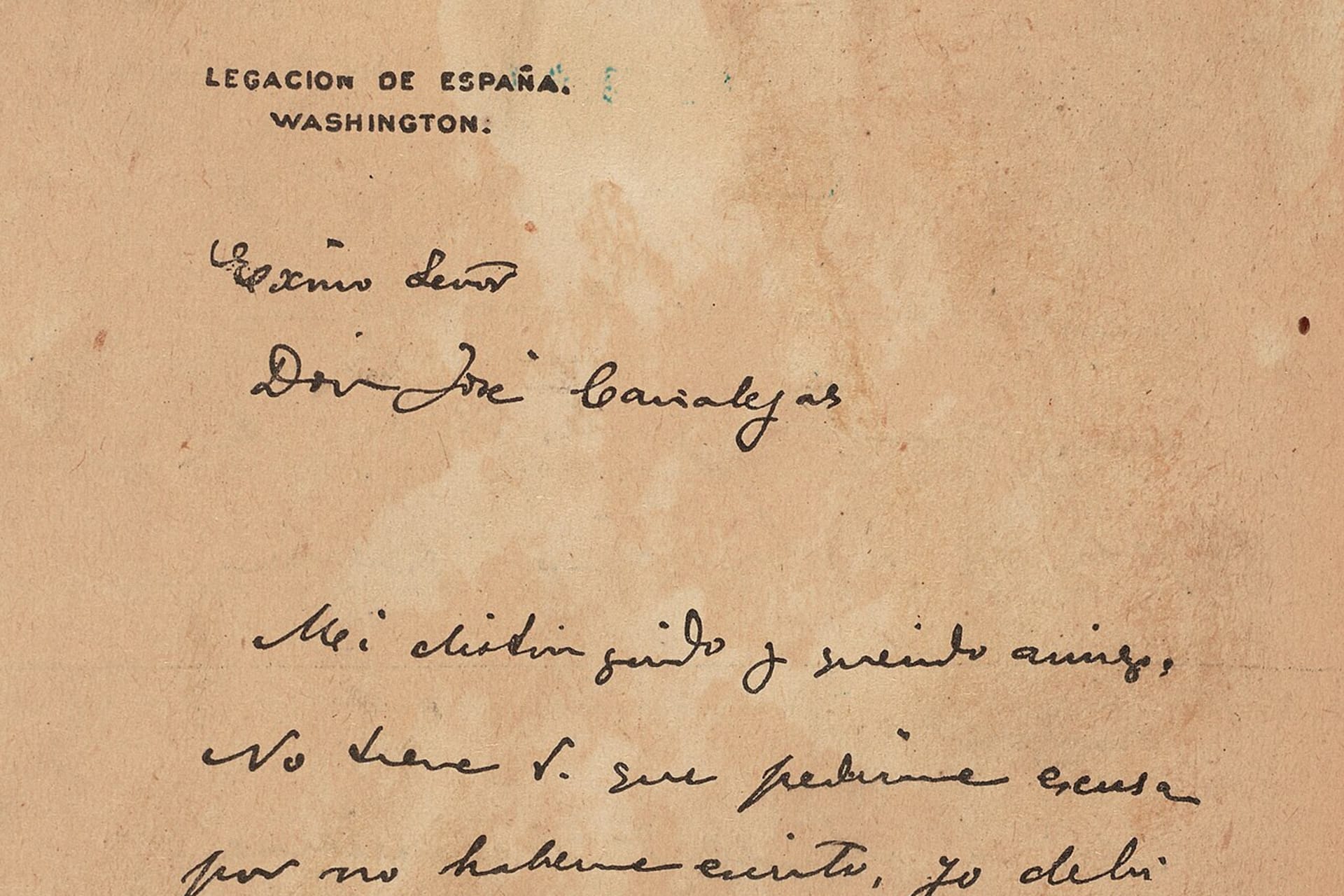 <p><span class="NormalTextRun SCXW231188048 BCX0">First page of Enri</span><span class="NormalTextRun SCXW231188048 BCX0">q</span><span class="NormalTextRun SCXW231188048 BCX0">ue Dupuy de </span><span class="NormalTextRun SpellingErrorV2Themed SCXW231188048 BCX0">Lôme’s</span><span class="NormalTextRun SCXW231188048 BCX0"> letter to Don José </span><span class="NormalTextRun SpellingErrorV2Themed SCXW231188048 BCX0">Canelejas</span><span class="NormalTextRun SCXW231188048 BCX0">, the Foreign Minister of Spain, February 1898.</span></p>
