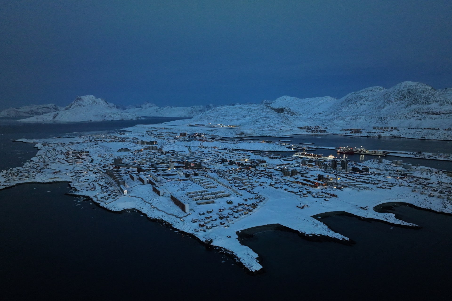 Drone view of Nuuk