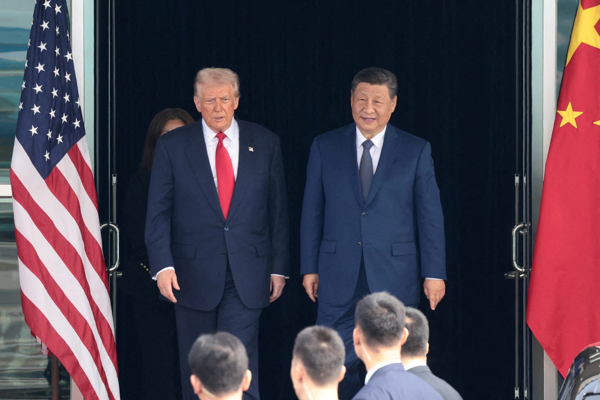 FILE PHOTO: U.S. President Donald Trump meets with Chinese President Xi Jinping on the sidelines of the APEC summit, in Busan