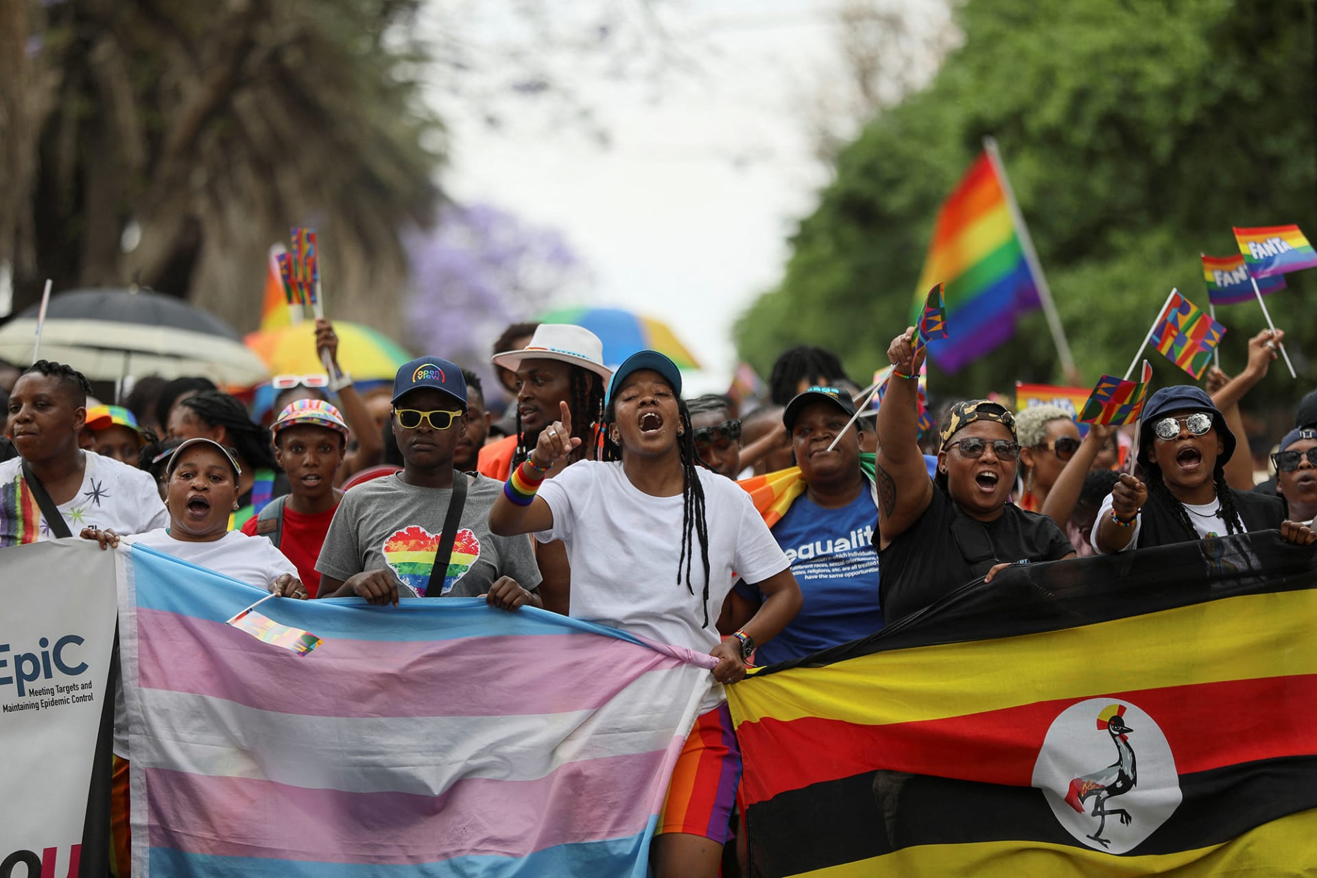 <p>JOHANNESBURG: People march in celebration of LGBTQ+ rights at the city’s annual Pride Parade, on October 28, 2023.</p>
