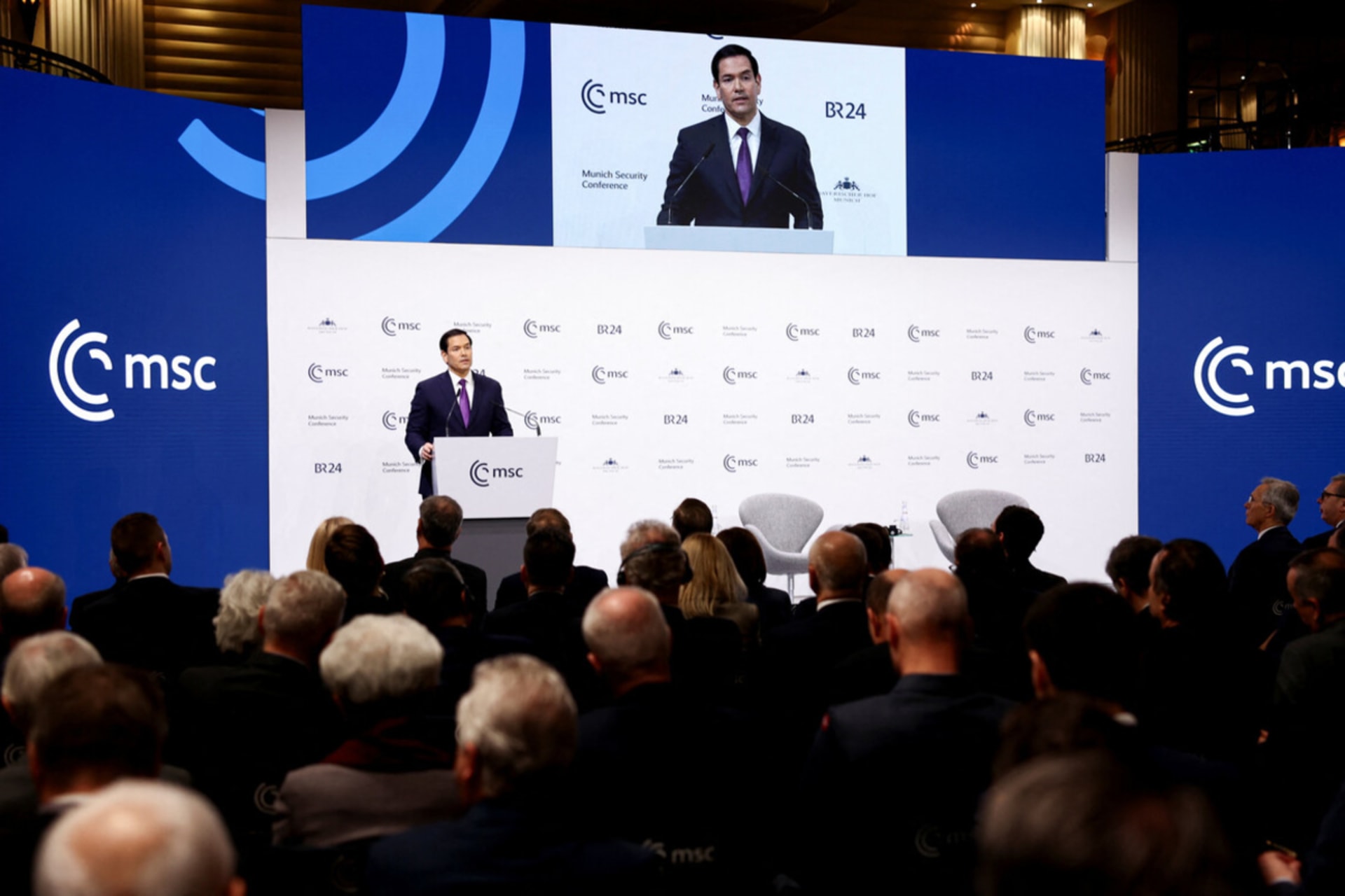<p>U.S. Secretary of State Marco Rubio speaks during the Munich Security Conference (MSC) in Munich, Germany, February 14, 2026. </p>
