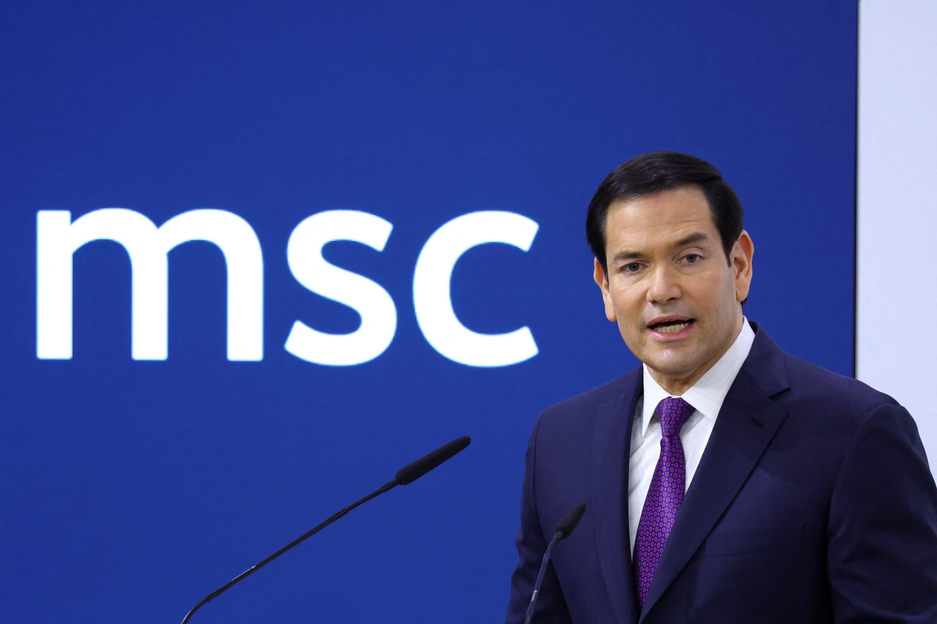 <p>U.S. Secretary of State<span class="highlight" data-qa-component="highlight-text"> Marco </span><span class="highlight" data-qa-component="highlight-text">Rubio </span>speaks during the<span class="highlight" data-qa-component="highlight-text"> Munich </span><span class="highlight" data-qa-component="highlight-text">Security </span><span class="highlight" data-qa-component="highlight-text">Conference </span>(MSC) in<span class="highlight" data-qa-component="highlight-text"> Munich</span>, Germany, February 14, 2026.</p>
