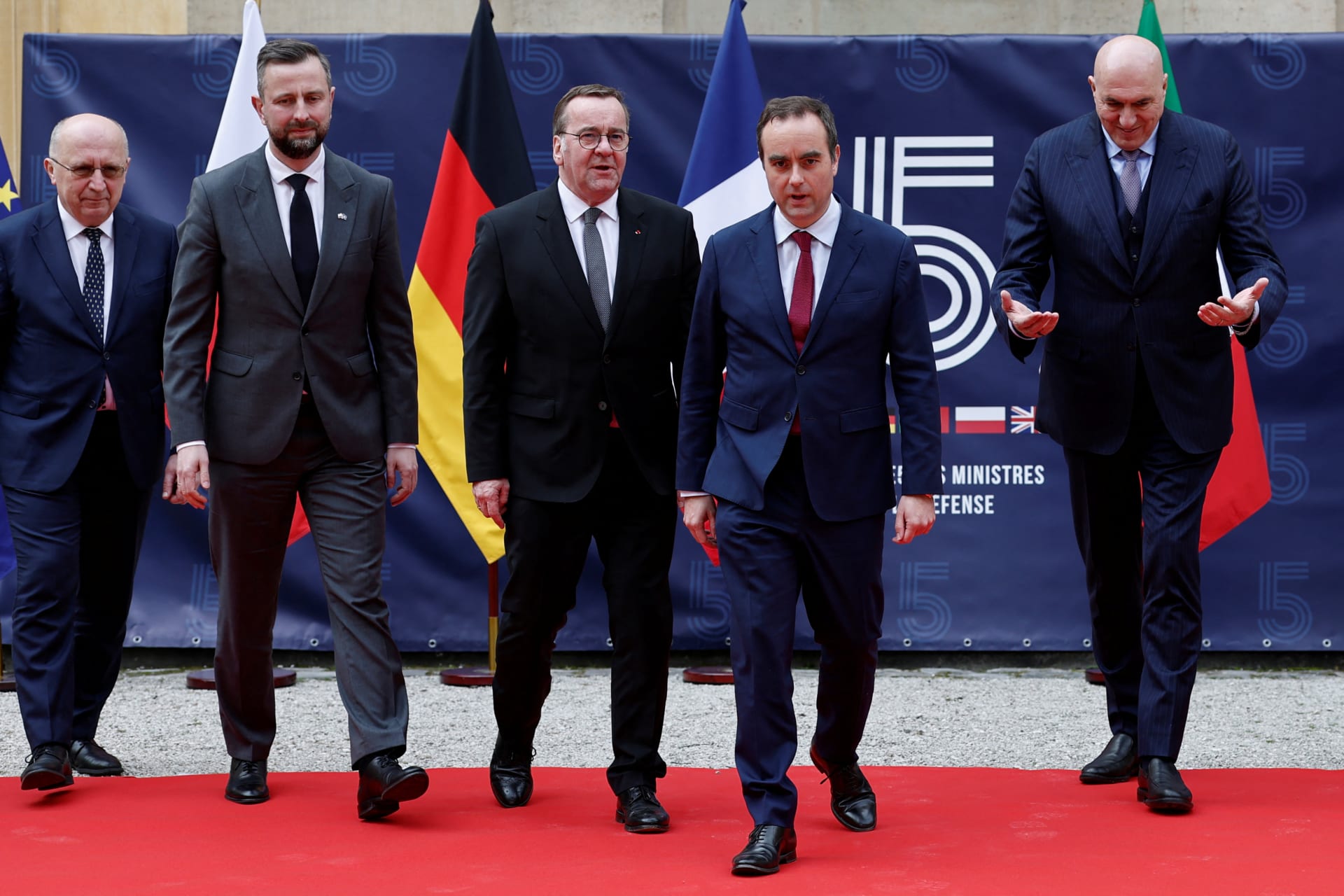Meeting of defence ministers from France, Germany, Italy, Poland and Britain in Paris