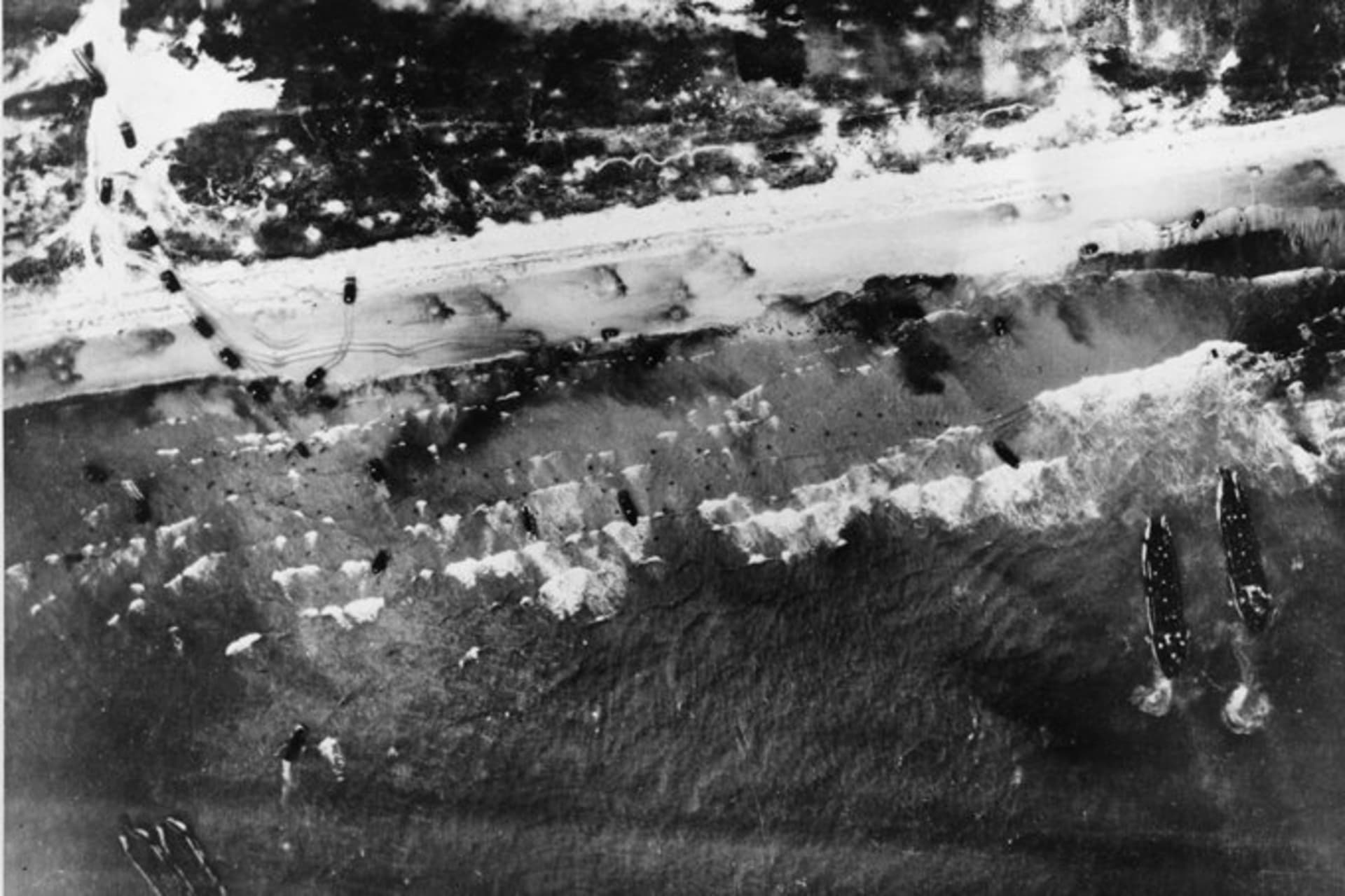 <p>Allied troops and vehicles begin invading Normandy.  AP Photo</p>
