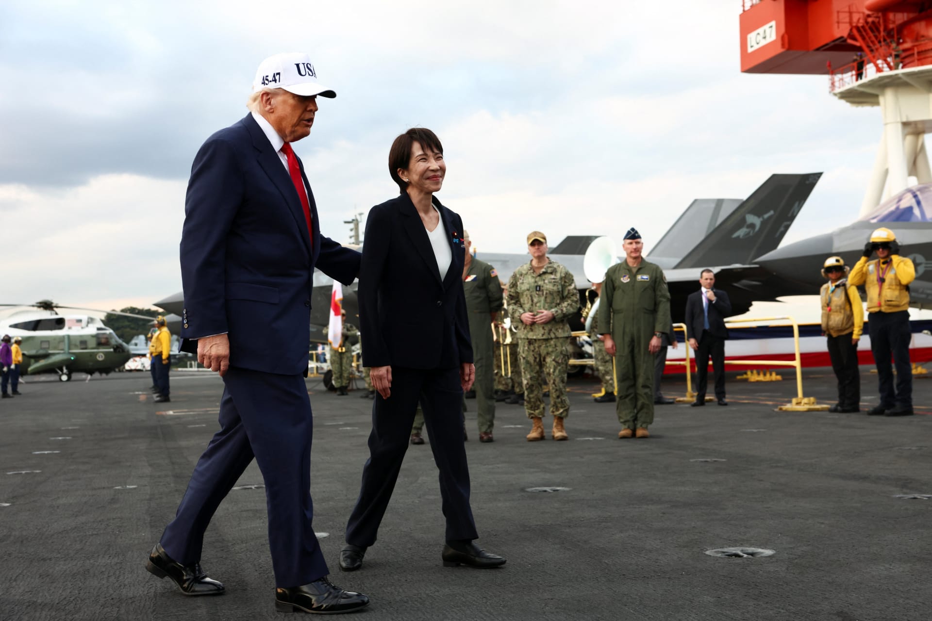 U.S. President Donald Trump visits the aircraft carrier USS George Washington at Commander, Fleet Activities Yokosuka Navy base in Yokosuka