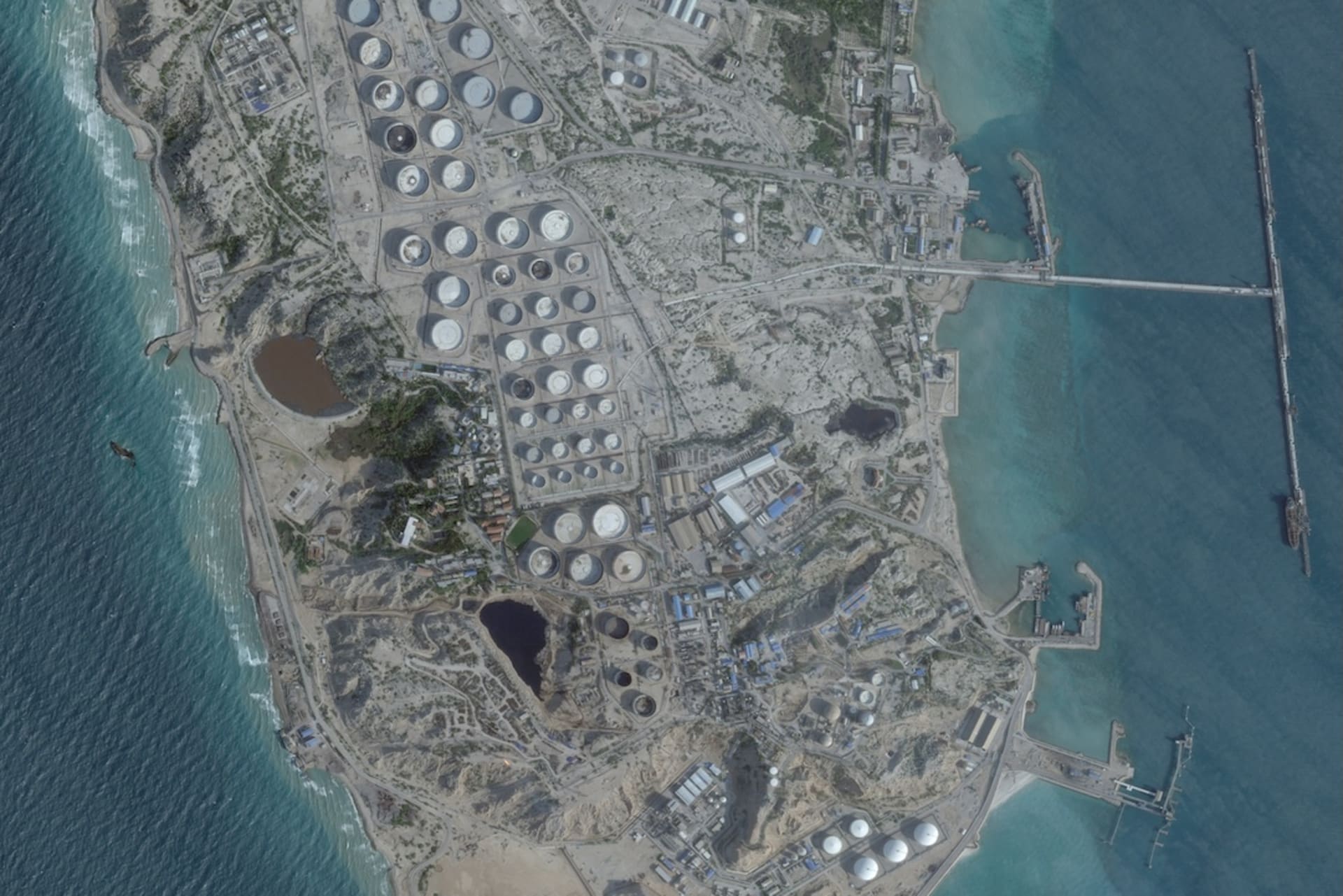<p>A satellite image shows an oil terminal at Kharg Island, Iran, February 25, 2026.</p>
