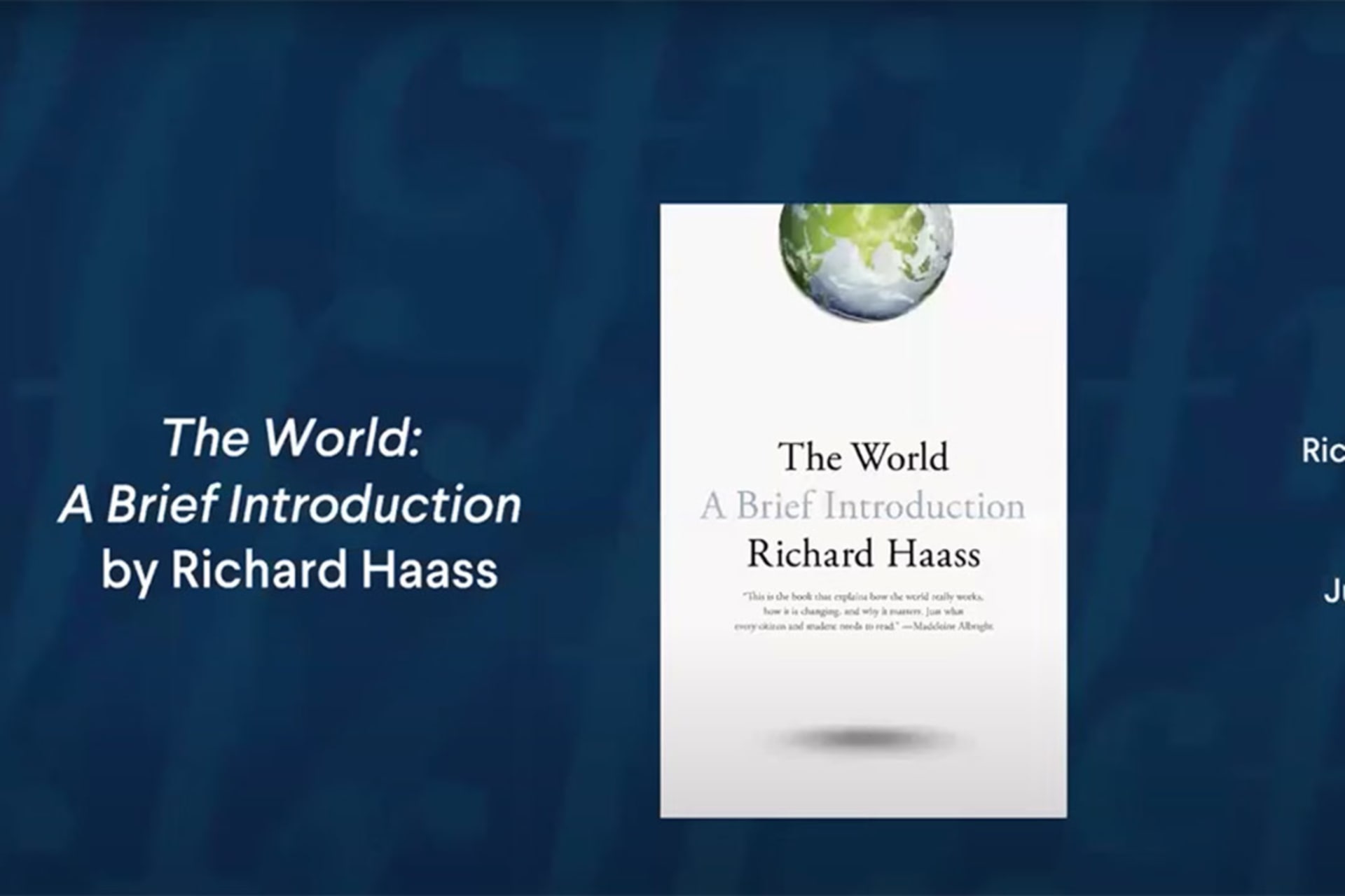 "The World: A Brief Introduction" OTR