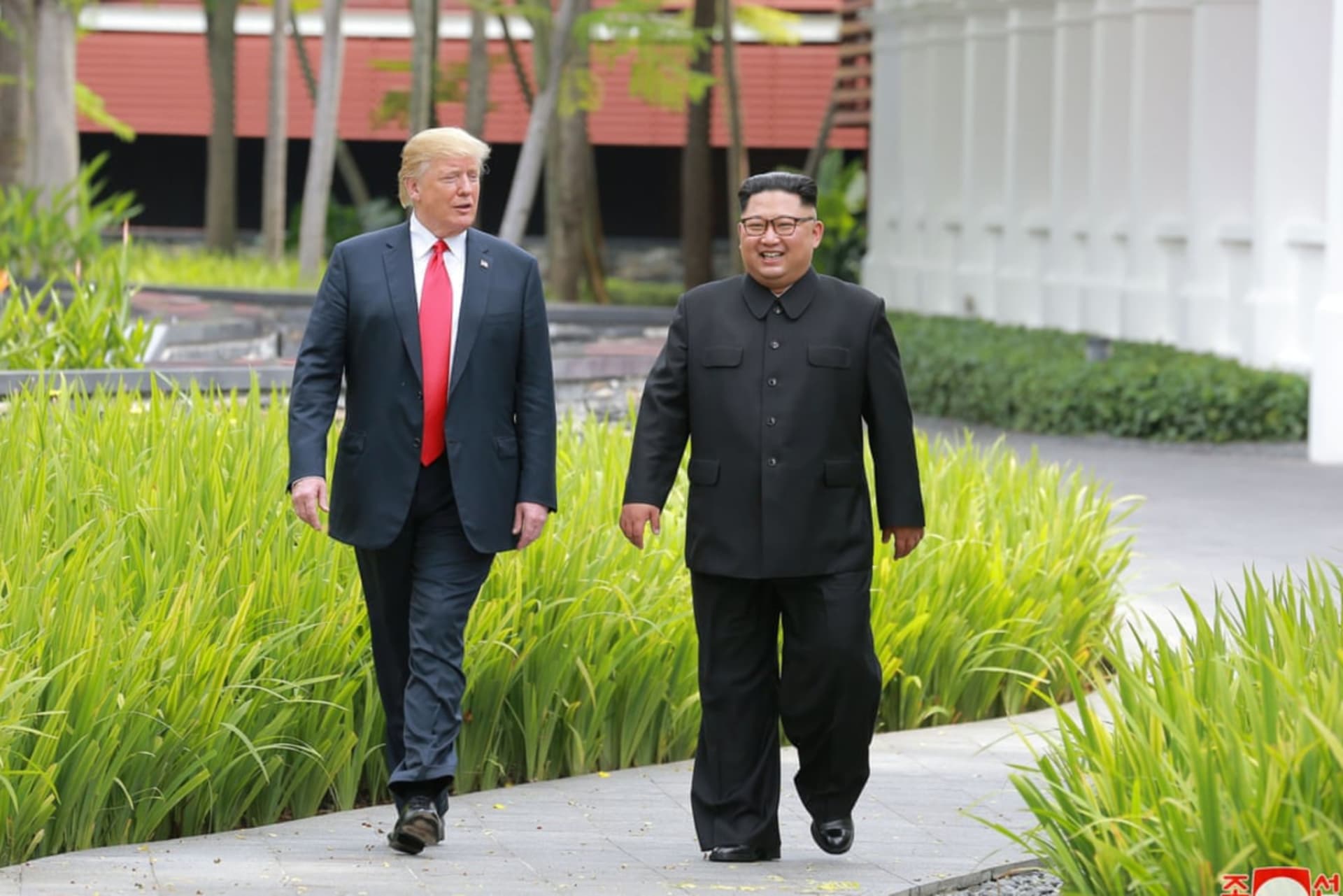 <p>President Trump and Kim Jong-un in Hanoi, Vietnam</p>