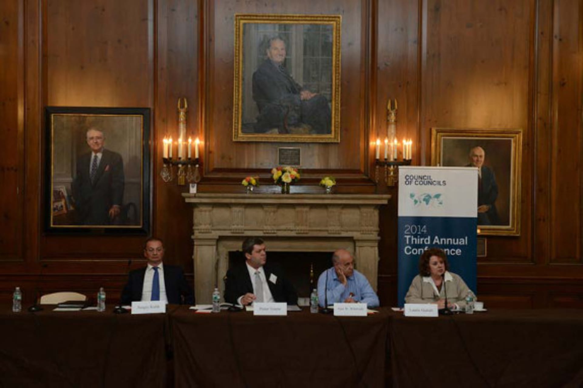 <p>Panelists speak during the fourth session on global health governance at the Council of Councils Third Annual Conference at Harold Pratt House (Don Pollard).</p>
