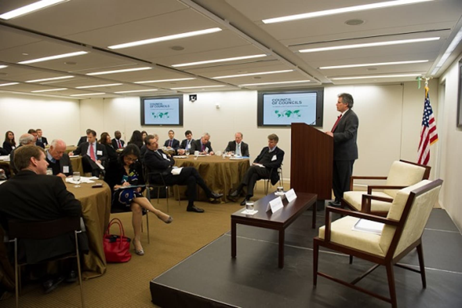 <p>Participants listen as David Lipton (First Deputy Managing Director, IMF) delivers a keynote speech during the CoC Second Annual Conference (Kaveh Sardari).</p>
