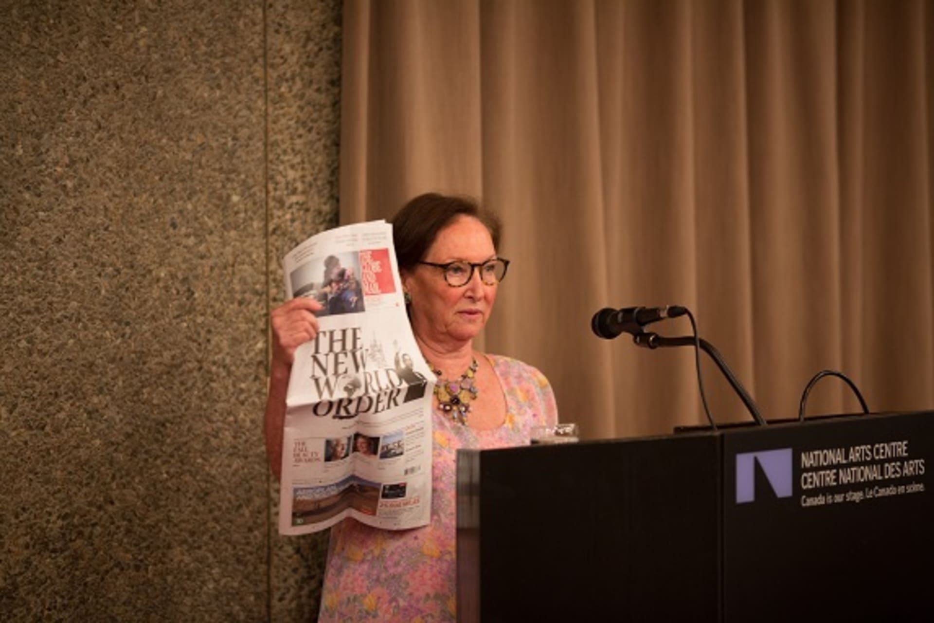 <p>Hon. Justice Rosalie Sliberman Abella speaks during the Council of Councils Sixth Regional Conference in Ottawa (Kris Young).</p>