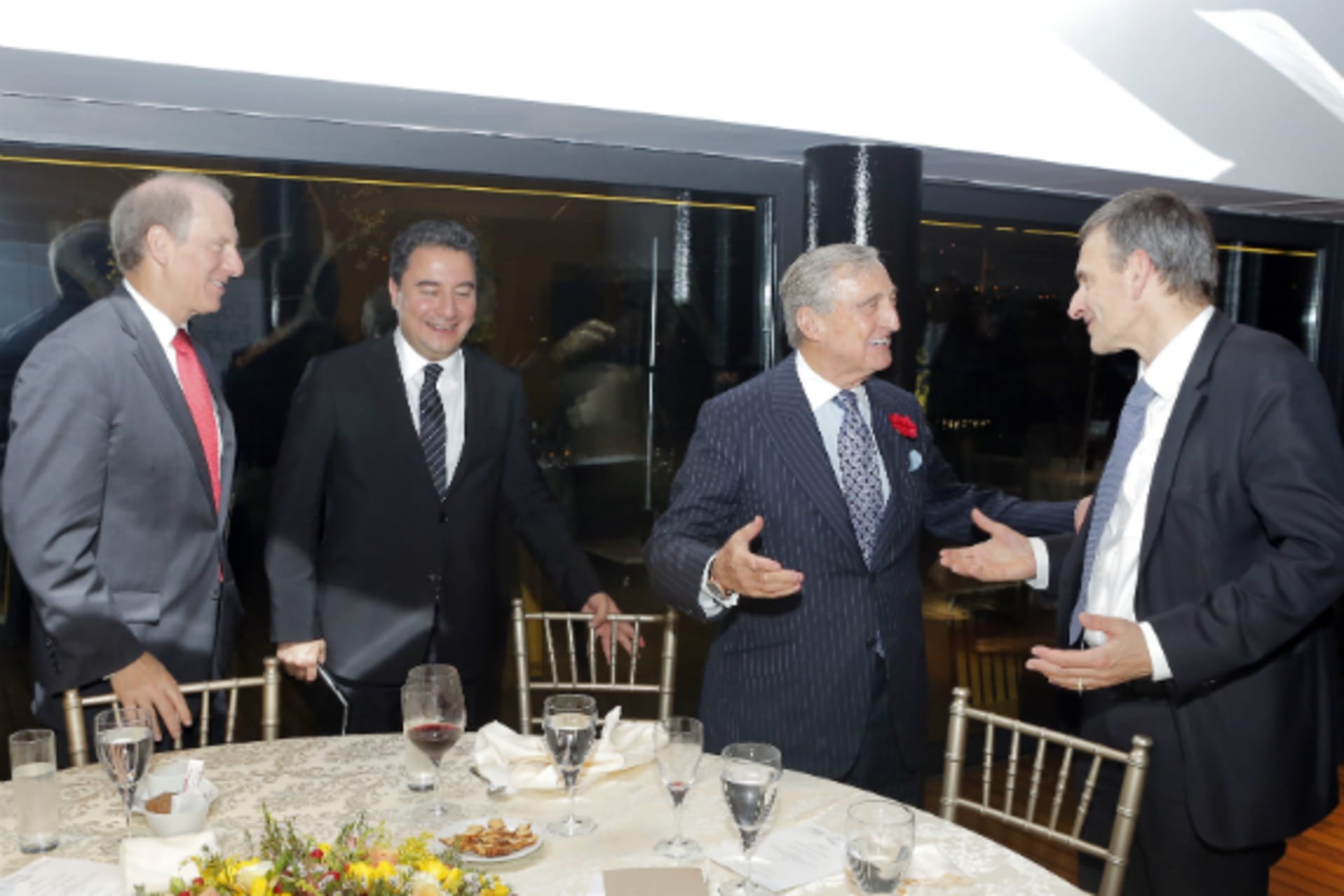 <p>Richard Haass, Ali Babacan, Rahmi Koç, and Volker Perthes after dinner at the at the Council of Councils Eighth Regional Conference. (Ferit Gelgec)</p>
