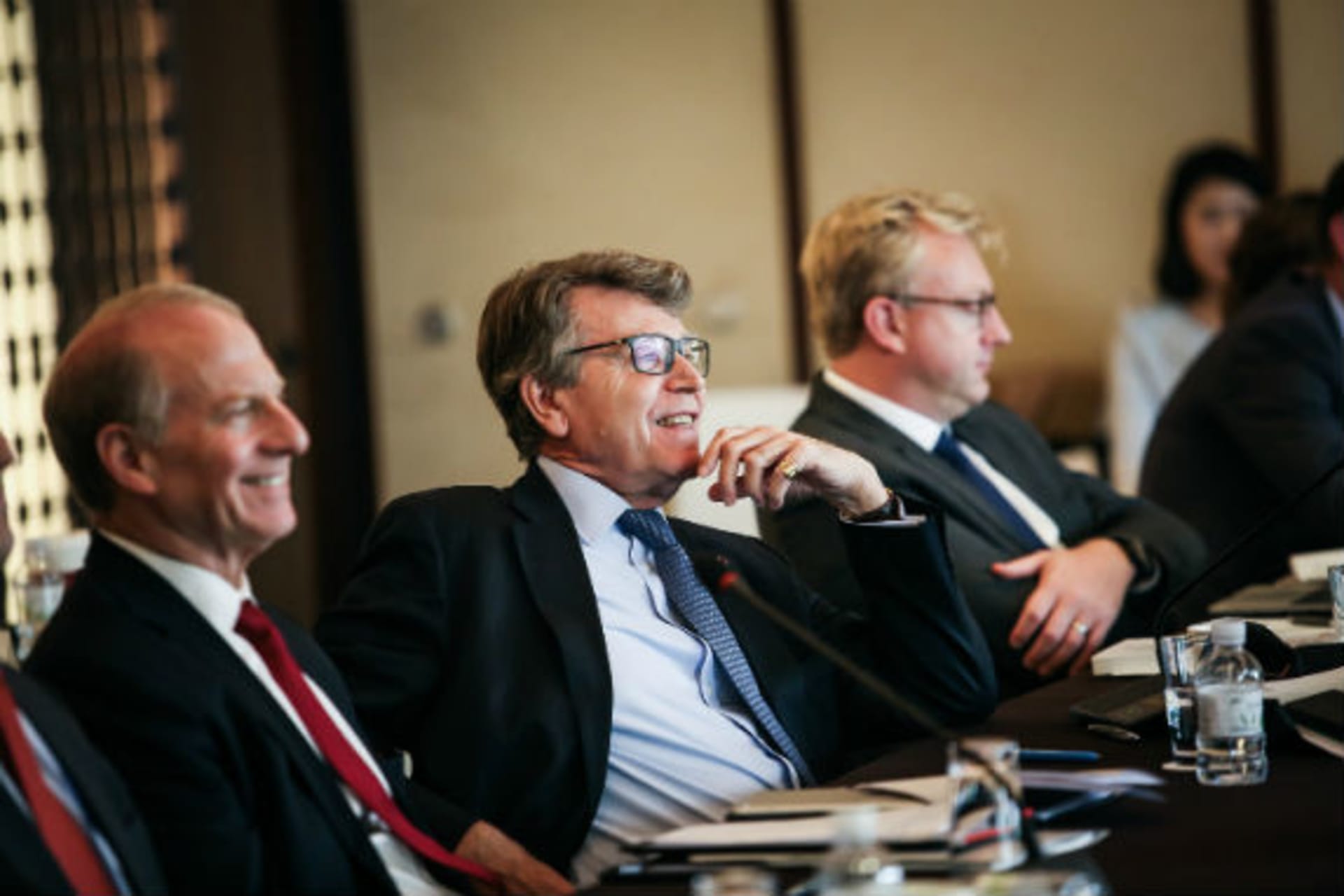 <p>Richard Haass and Thierry de Montbrial at the closing session of the conference.</p>