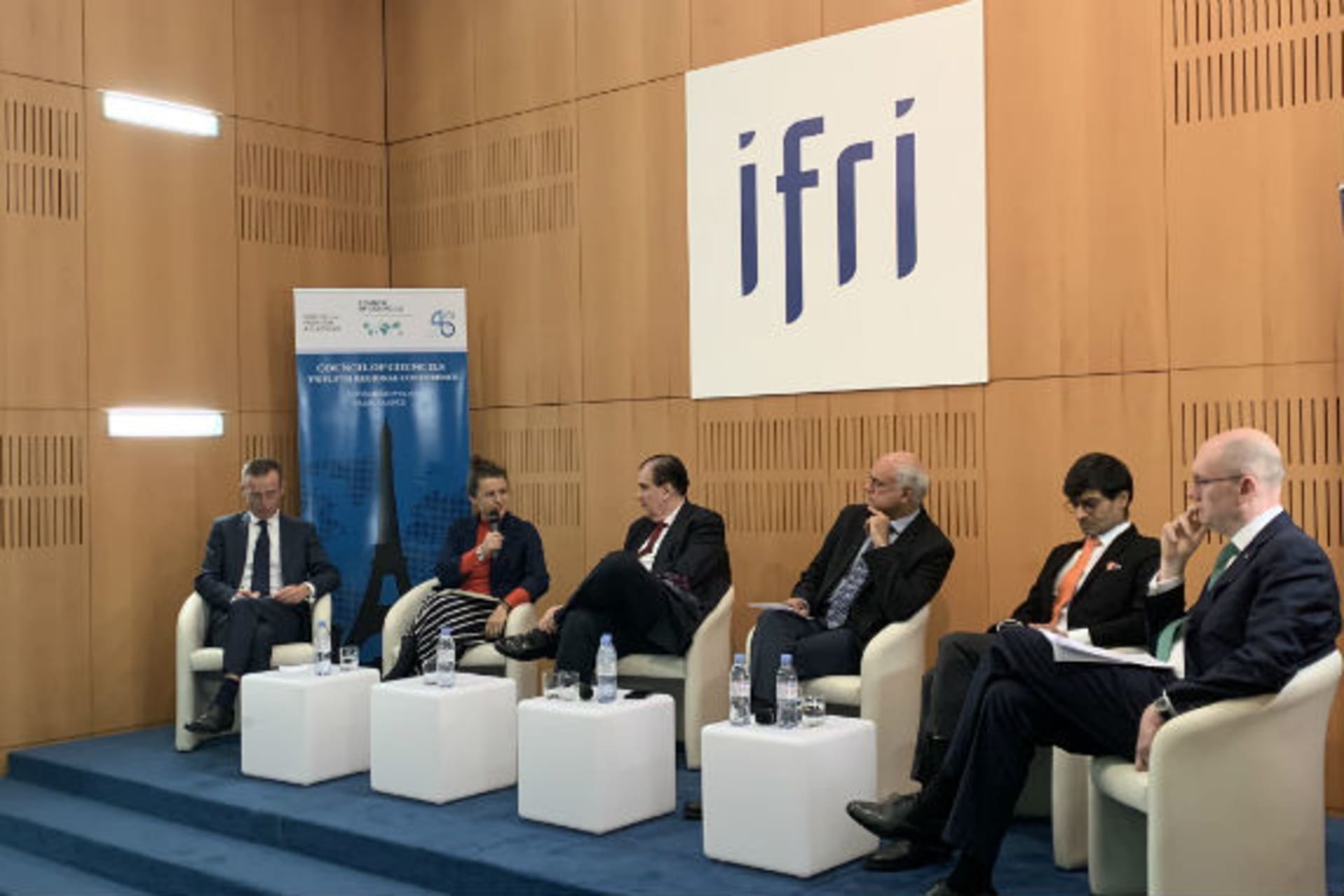 <p>Thomas Gomart, Patrycja Sasnal, Carlos Ivan Simonsen Leal, Rohinton Medhora, Samir Saran, and Michael Fullilove during the public event “Ten Years Ahead: Insights Into the Agendas of International Think Tanks.”</p>
