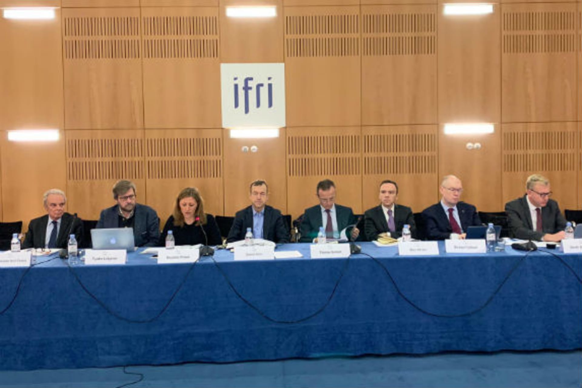 <p>Ferdinando Nelli Feroci, Fyodor Lukyanov, Nicoletta Pirozzi, and Daniel Gros during the discussion “The Future of the European Union.”</p>
