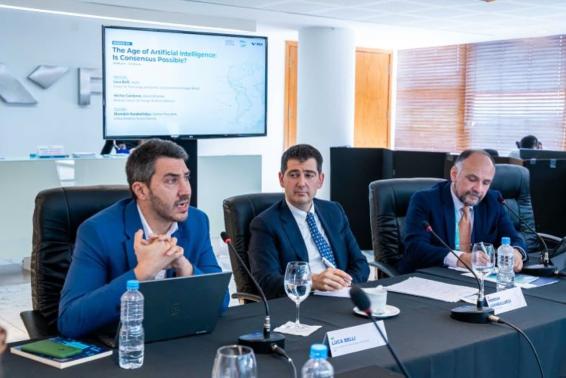 <p>Luca Belli, Héctor Cárdenas, and Memduh Karakullukçu discuss “The Age of Artificial Intelligence: Is Consensus Possible?”</p>
