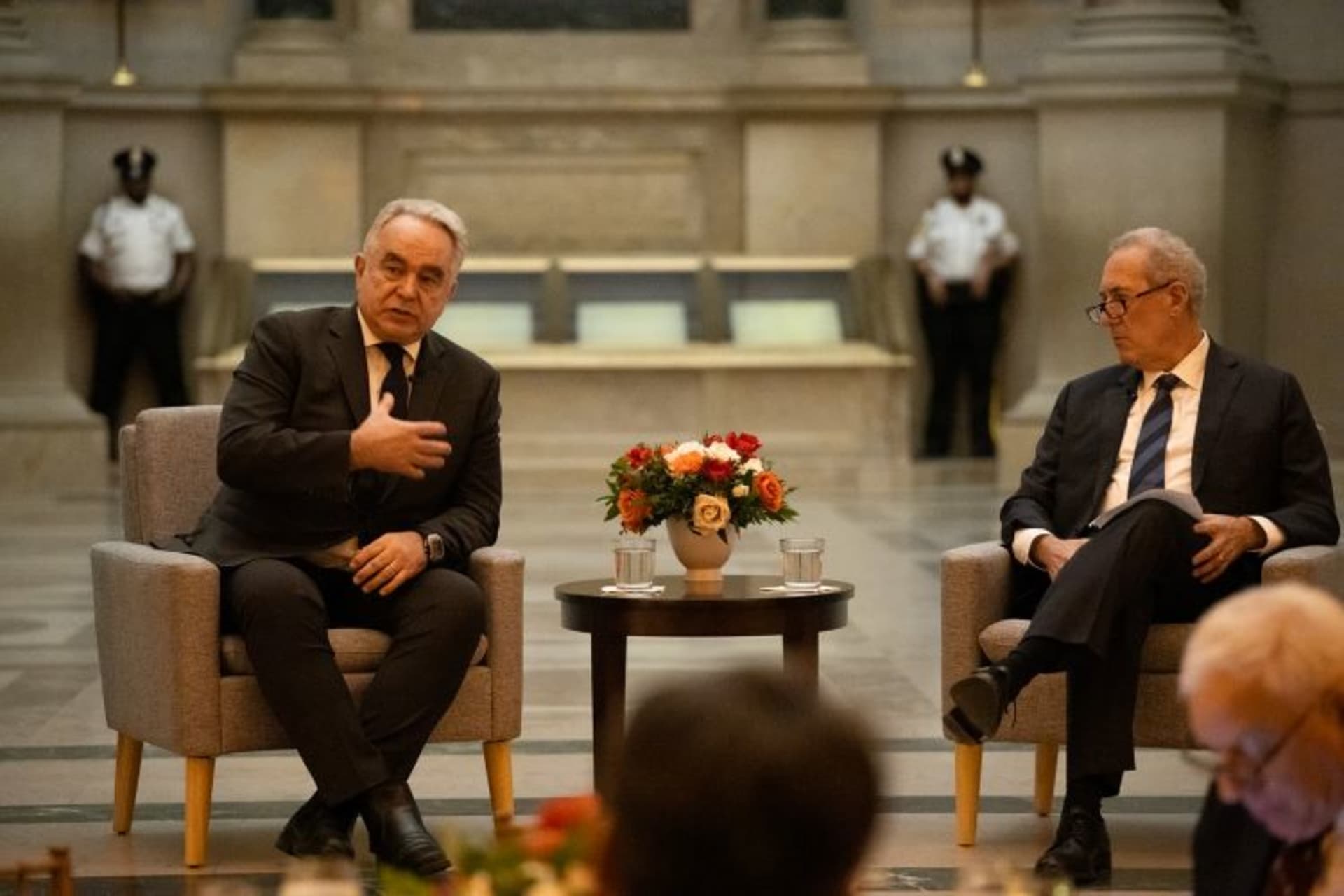 <p>Deputy Secretary of State Kurt Campbell discusses U.S. foreign policy with Michael Froman at the National Archives on May 20, 2024 (Kaveh Sardari)</p>