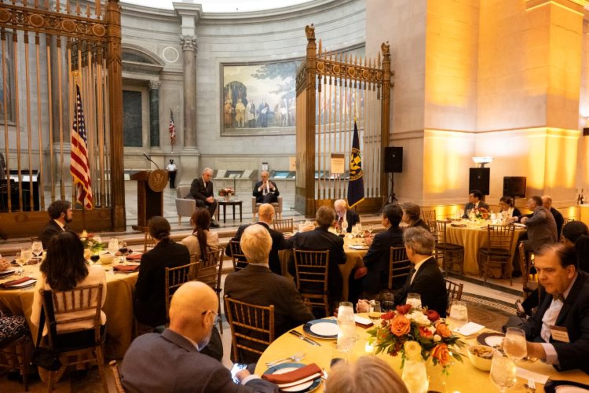 <p>Participants at the National Archives Museum for a keynote discussion on U.S. Foreign Policy (Kaveh Sardari)</p>