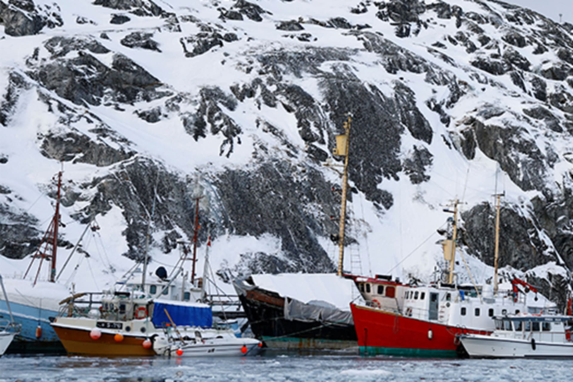 <p>A view shows boats in Nuuk port, Greenland on February 5, 2025.</p>
